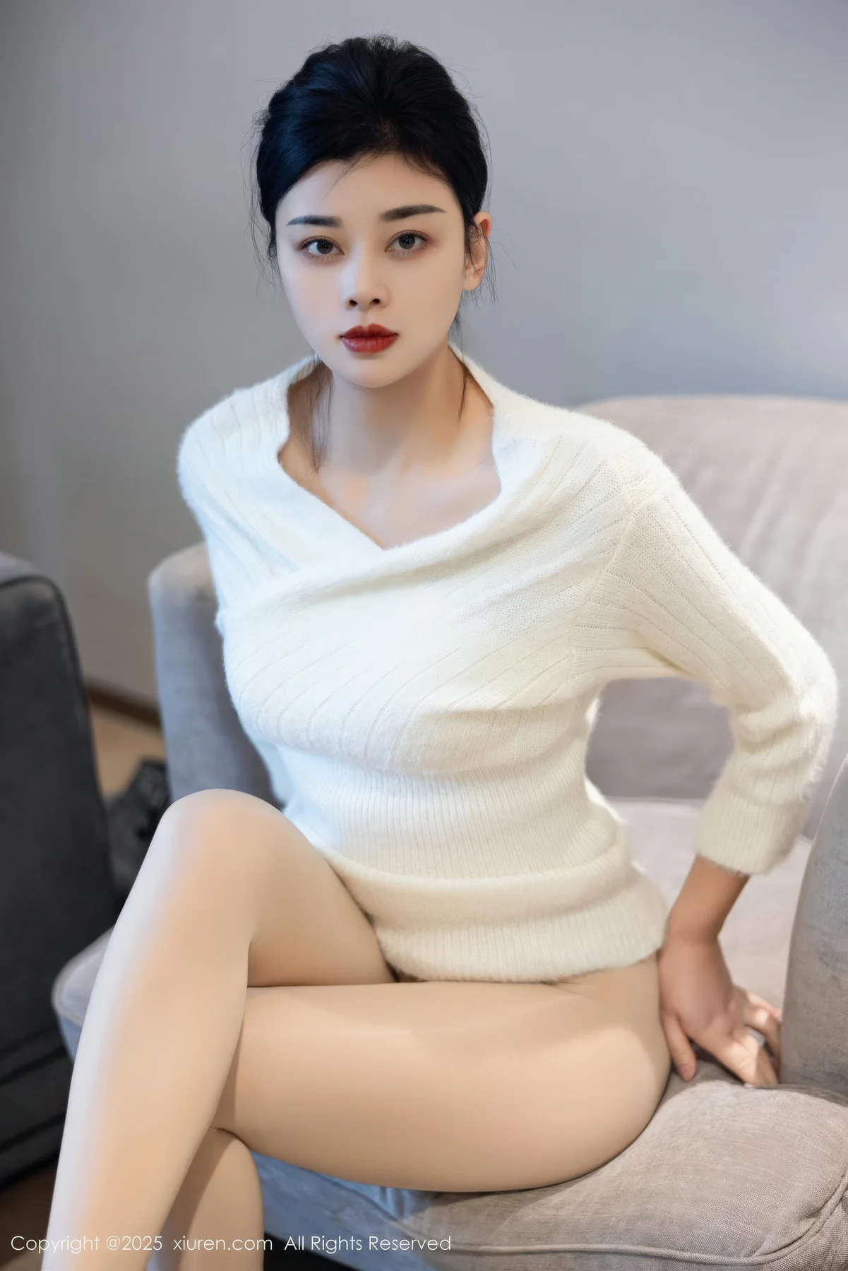 XiuRen 秀人 No.10986 徐清妍 白色毛衣肉色丝袜 - 22