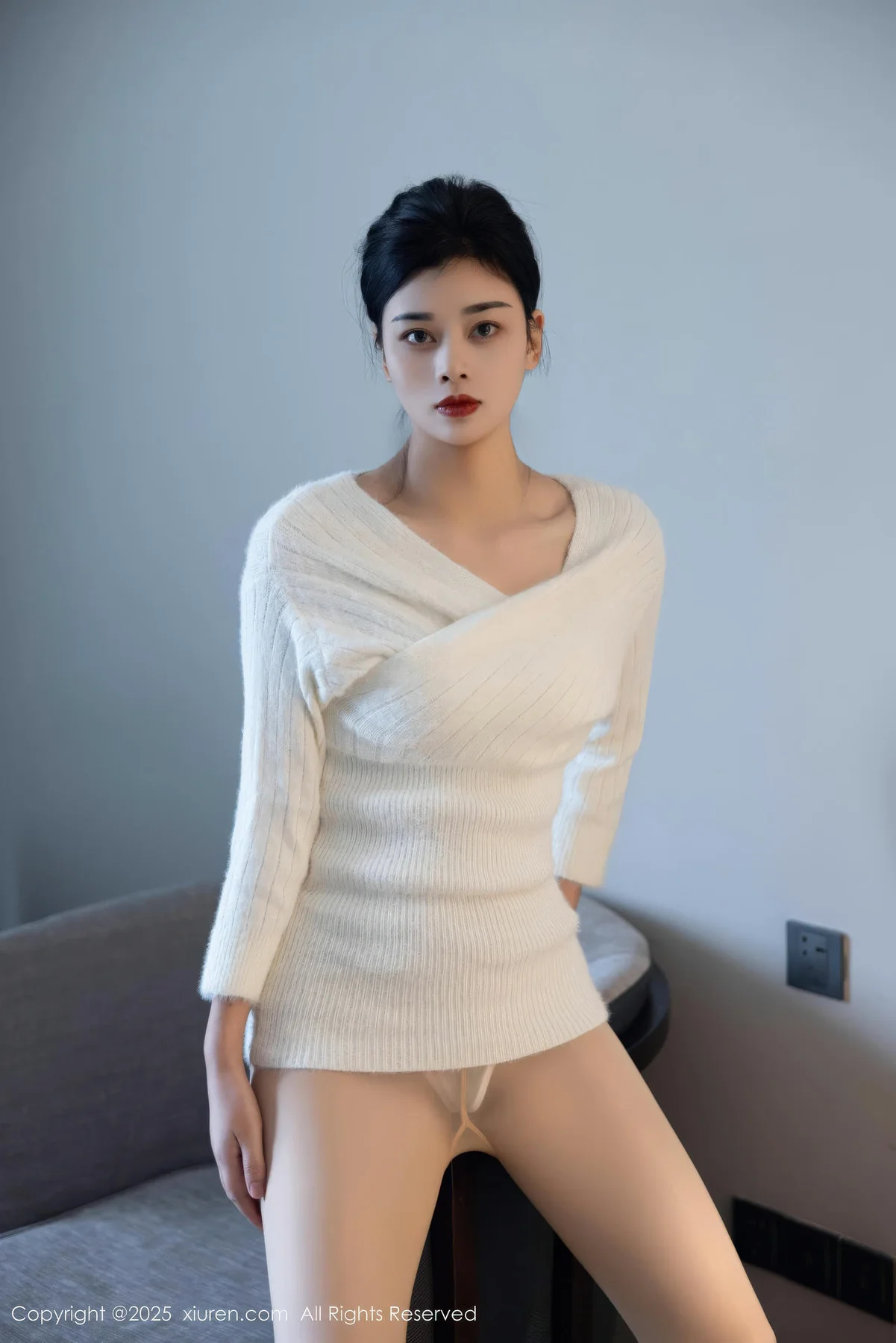 XiuRen 秀人 No.10986 徐清妍 白色毛衣肉色丝袜 - 24