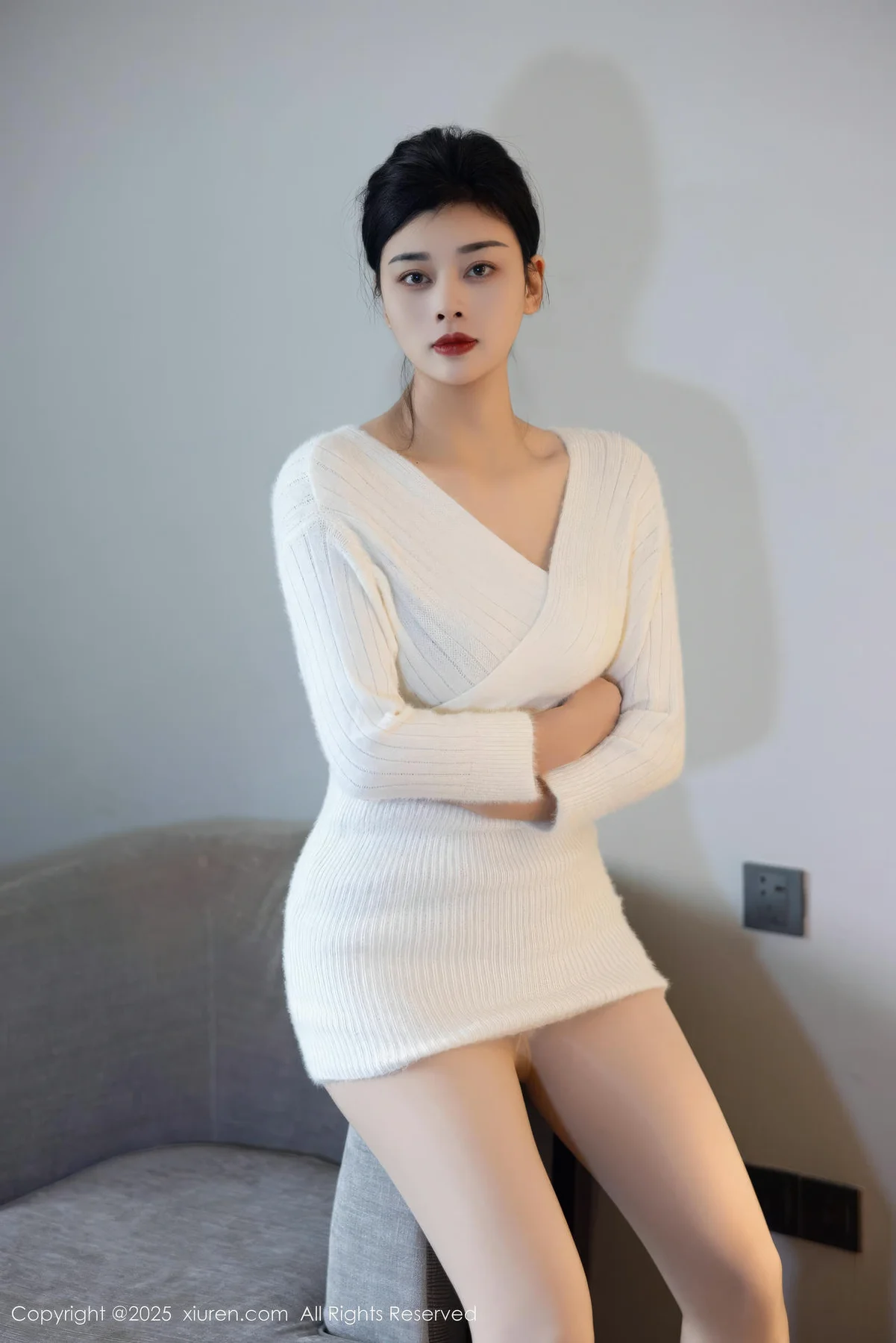 XiuRen 秀人 No.10986 徐清妍 白色毛衣肉色丝袜 - 28