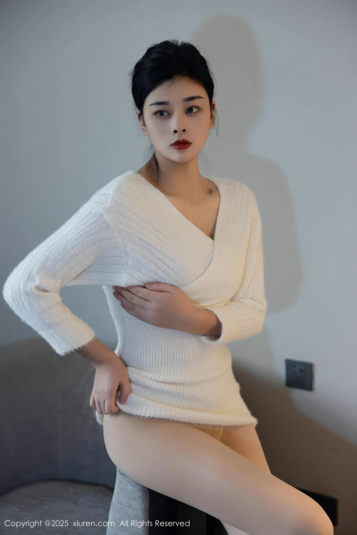 XiuRen 秀人 No.10986 徐清妍 白色毛衣肉色丝袜 - 29
