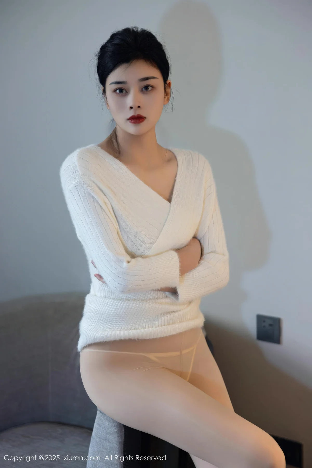 XiuRen 秀人 No.10986 徐清妍 白色毛衣肉色丝袜 - 30