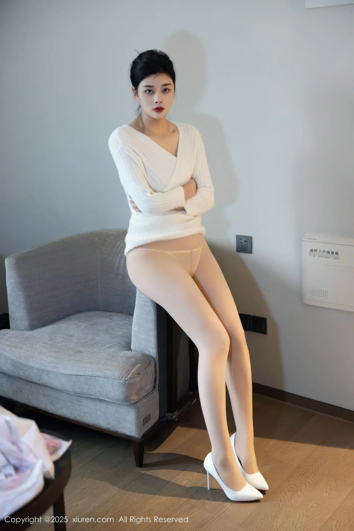 XiuRen 秀人 No.10986 徐清妍 白色毛衣肉色丝袜 - 31