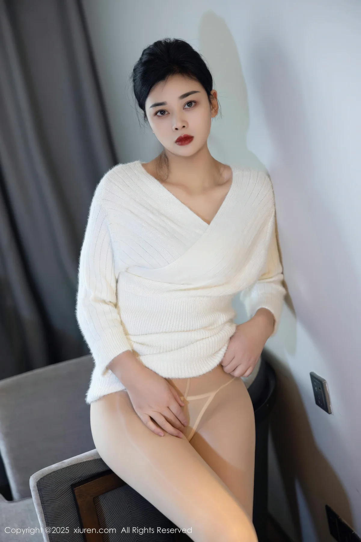 XiuRen 秀人 No.10986 徐清妍 白色毛衣肉色丝袜 - 33