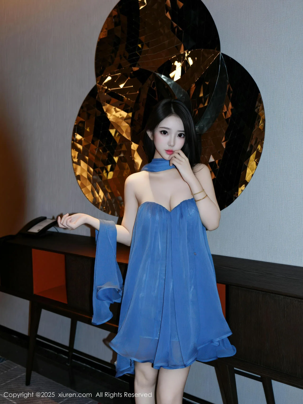 XiuRen 秀人 No.10988 烧烧小桃 蓝色连衣短裙 - 24
