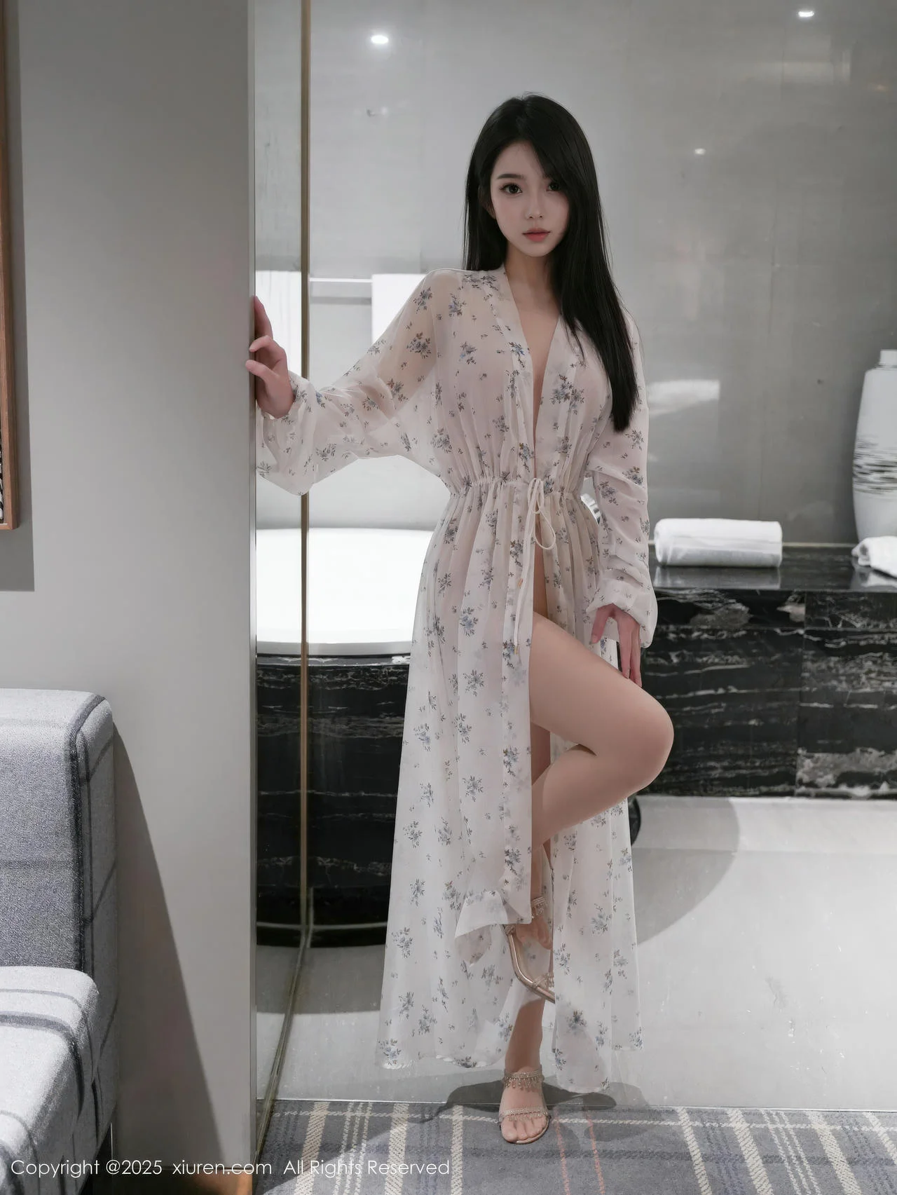 XiuRen 秀人 No.10988 烧烧小桃 蓝色连衣短裙 - 28