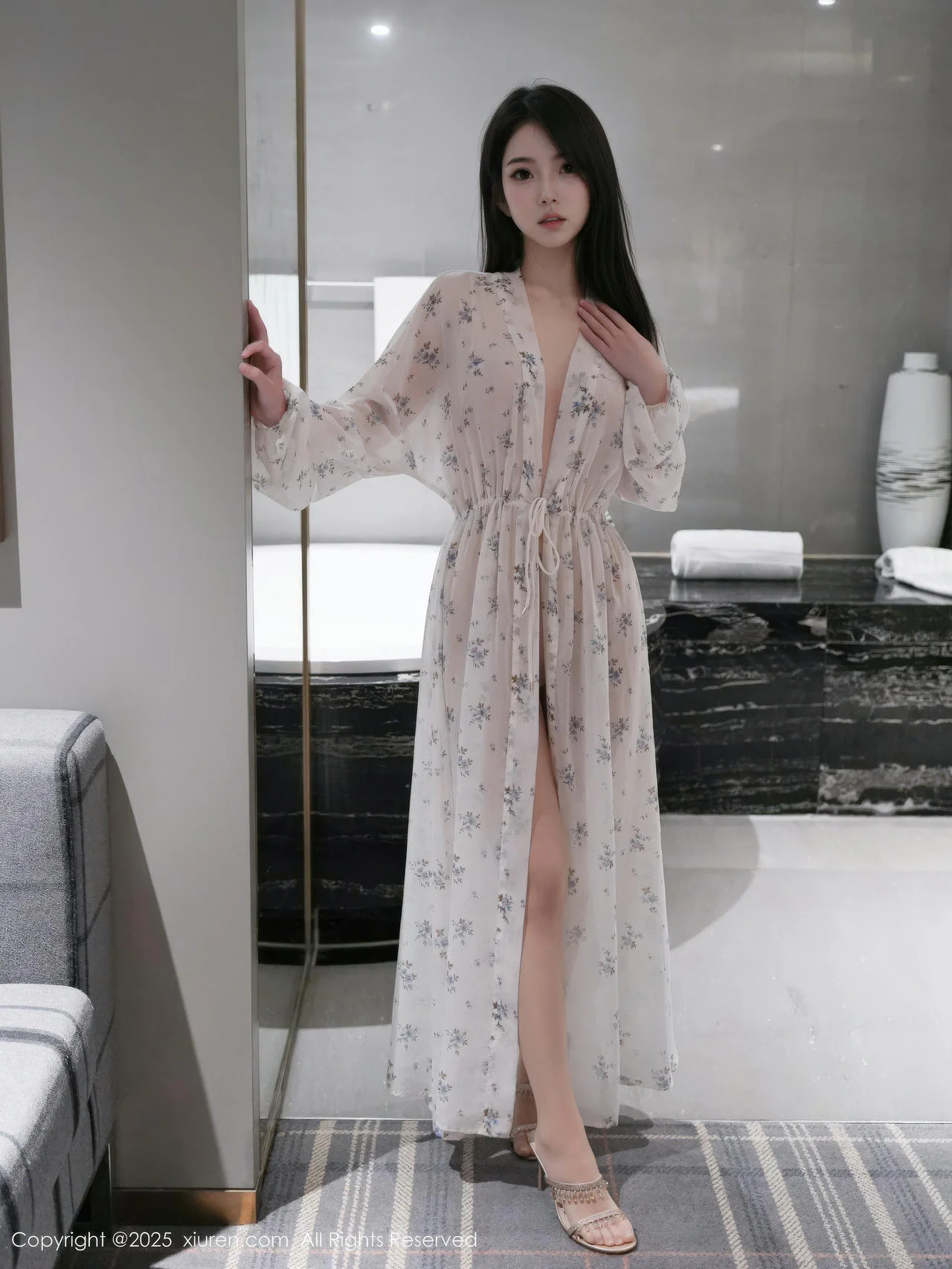 XiuRen 秀人 No.10988 烧烧小桃 蓝色连衣短裙 - 29