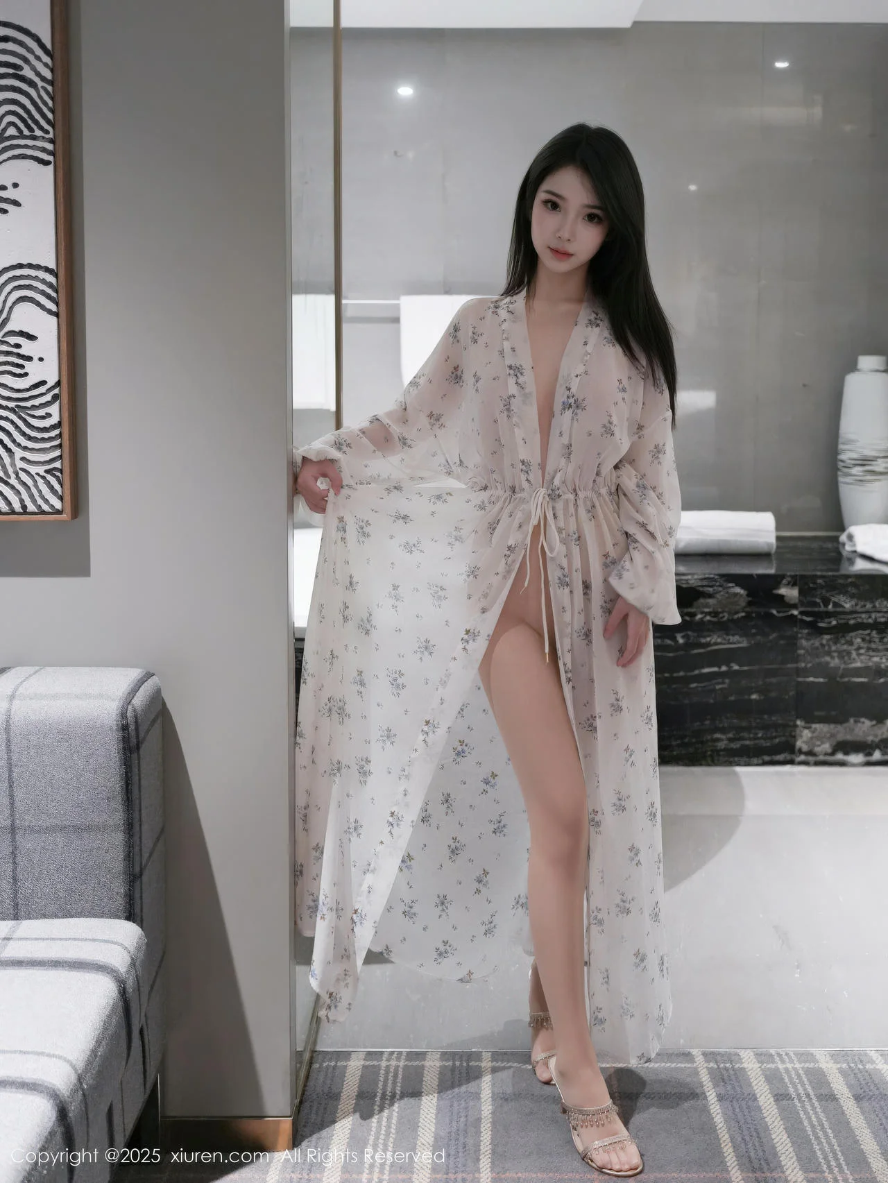 XiuRen 秀人 No.10988 烧烧小桃 蓝色连衣短裙 - 30