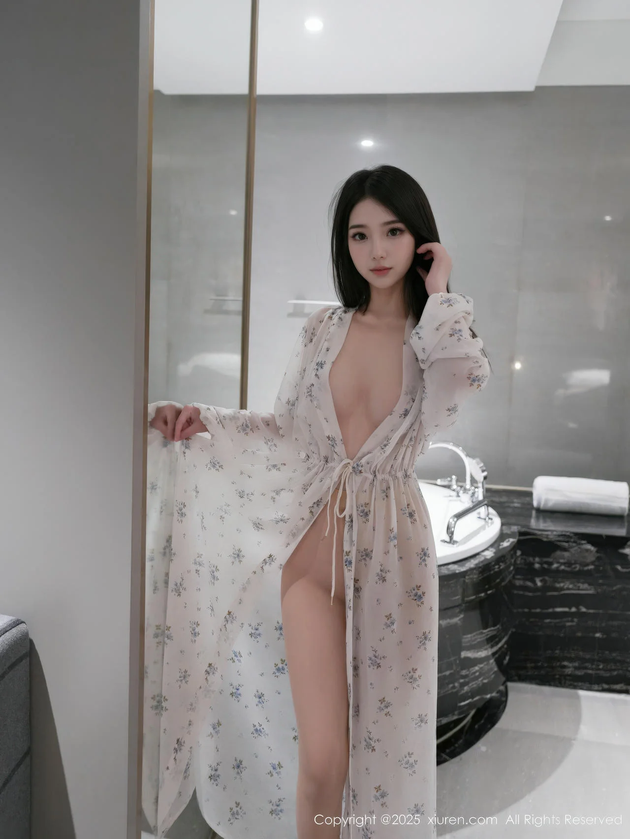XiuRen 秀人 No.10988 烧烧小桃 蓝色连衣短裙 - 34
