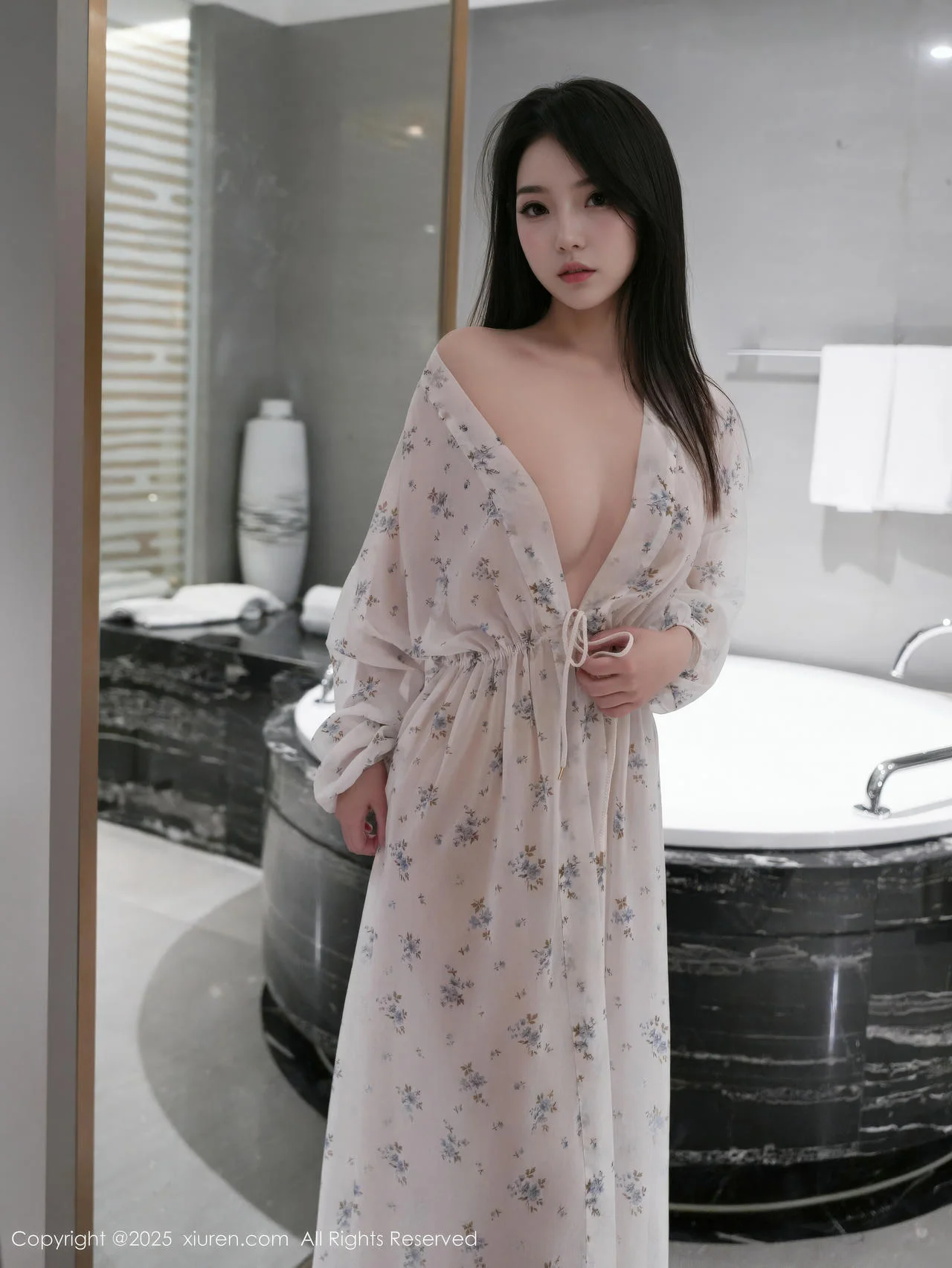 XiuRen 秀人 No.10988 烧烧小桃 蓝色连衣短裙 - 36