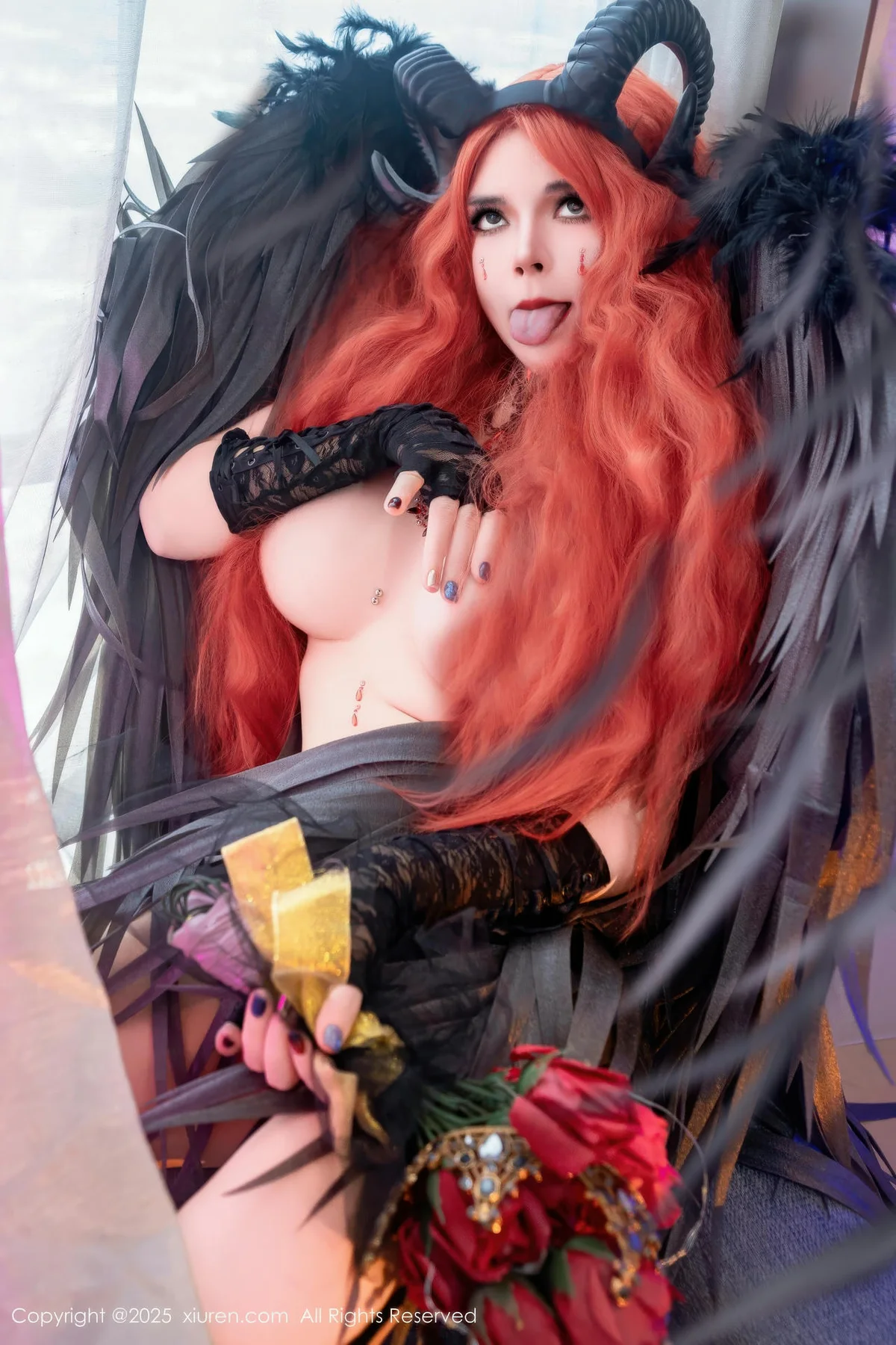 XiuRen 秀人 No.10994 伊丽莎有点白 的哥特系小恶魔cosplay - 45