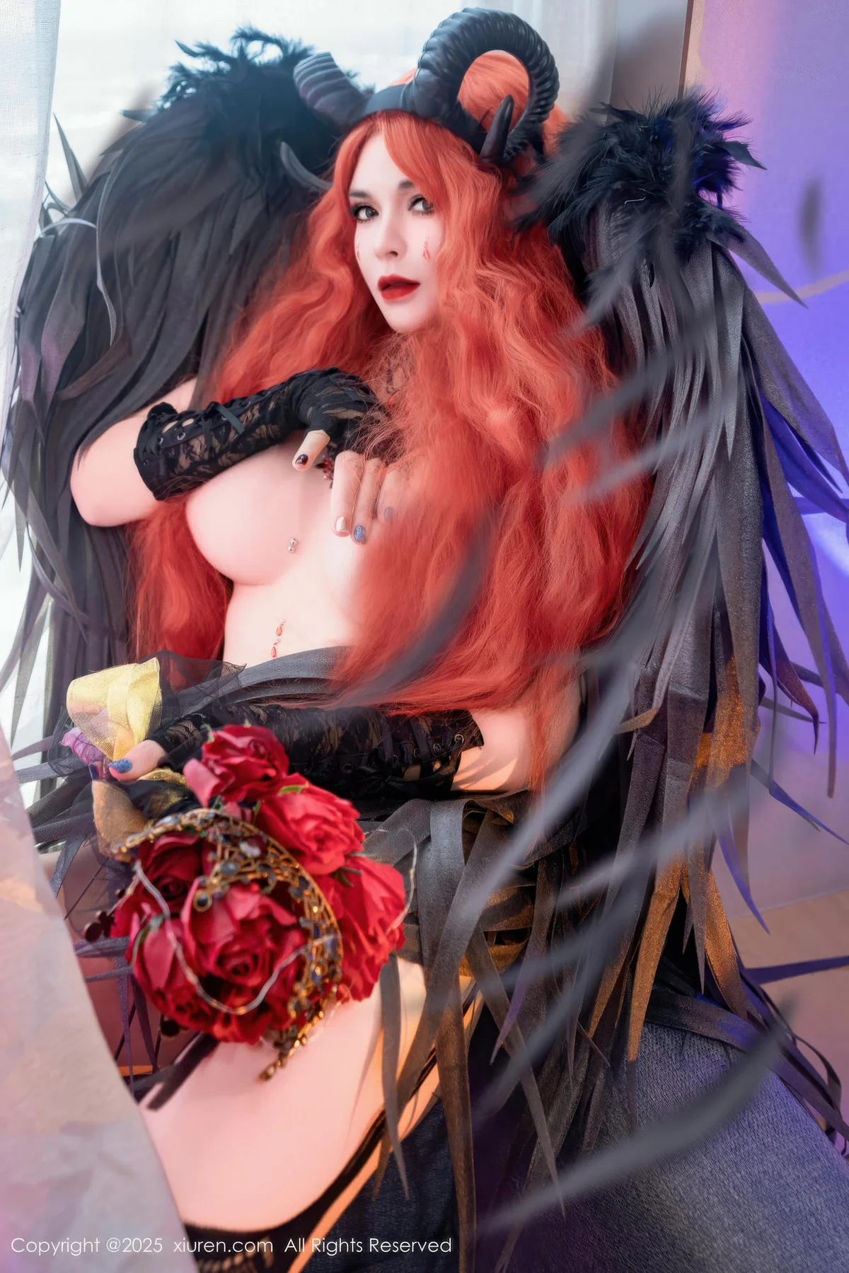 XiuRen 秀人 No.10994 伊丽莎有点白 的哥特系小恶魔cosplay - 46