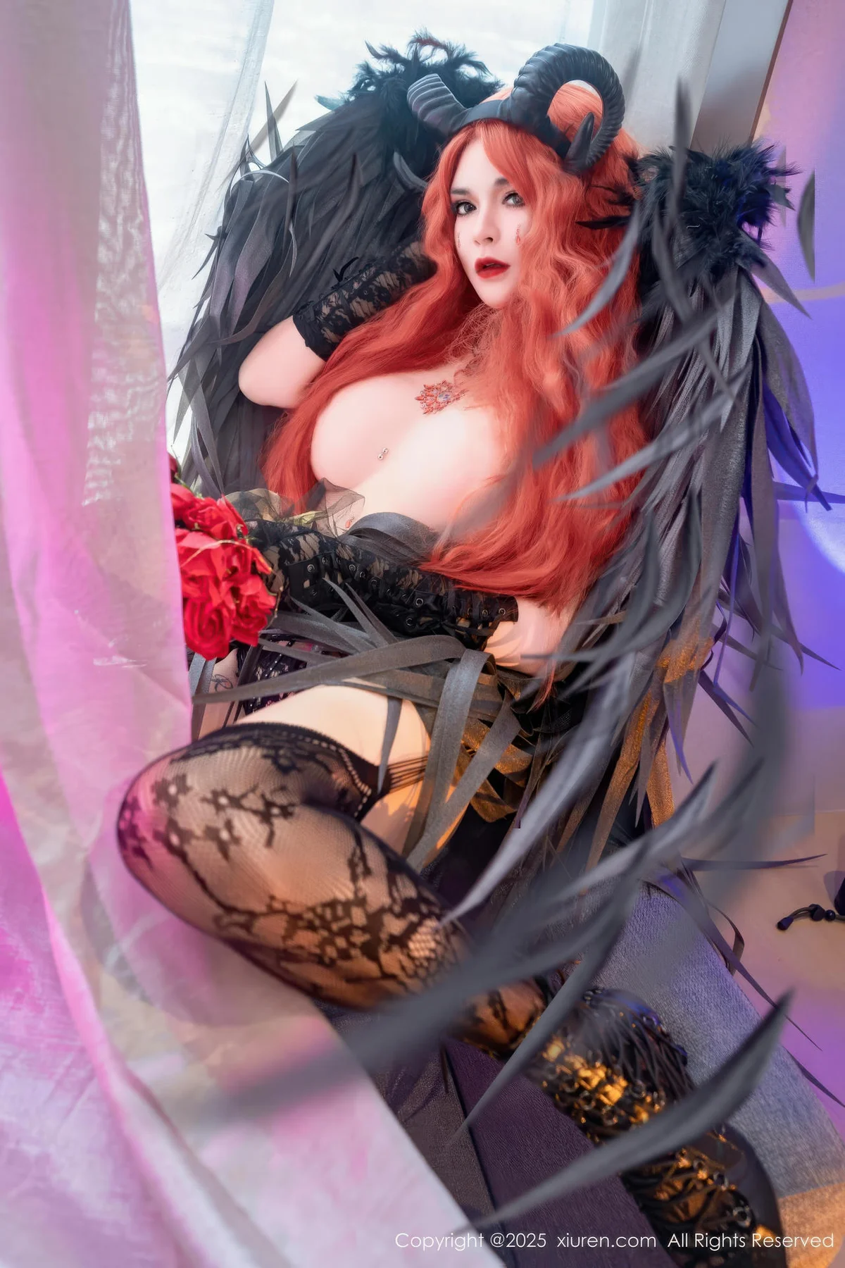 XiuRen 秀人 No.10994 伊丽莎有点白 的哥特系小恶魔cosplay - 47