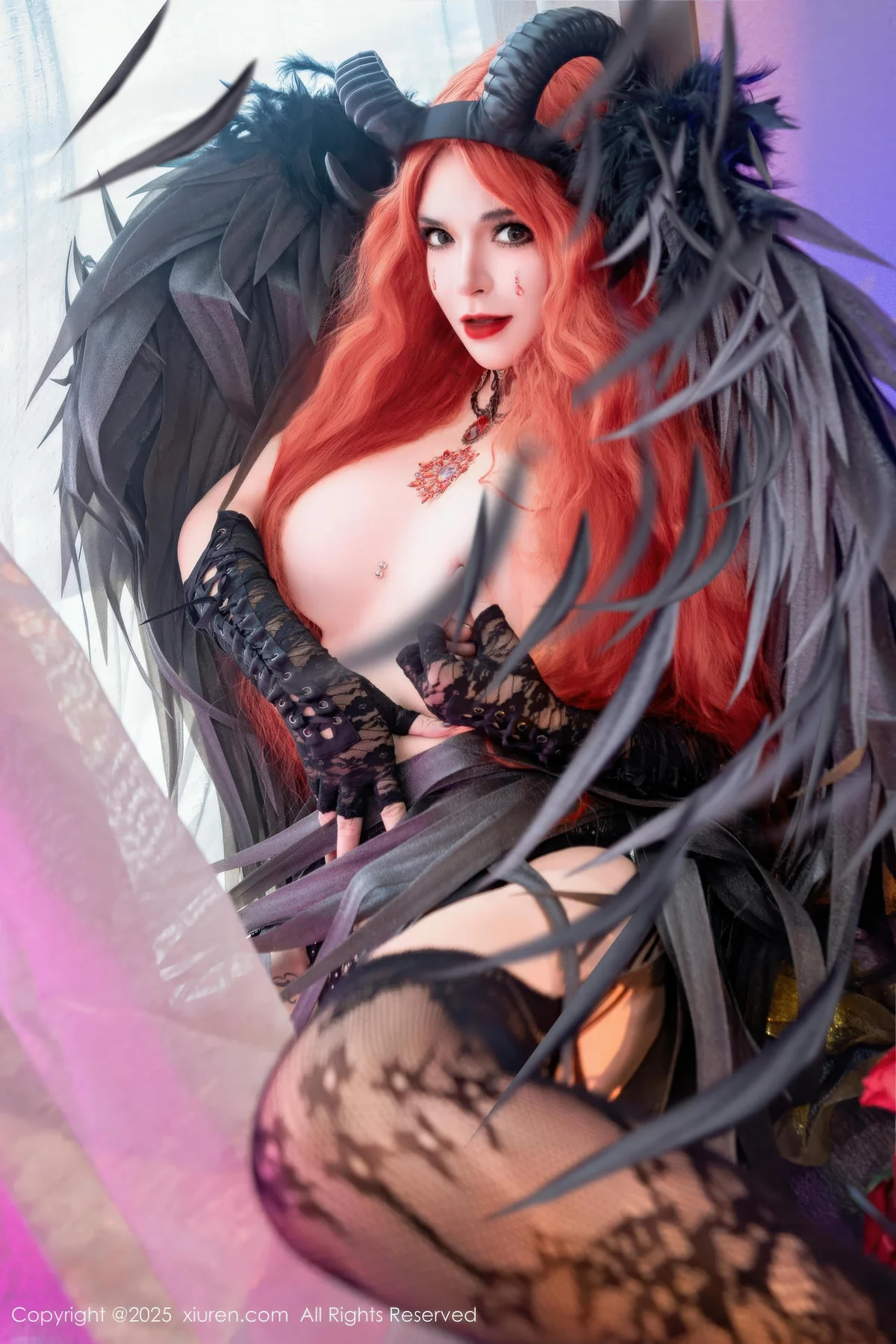 XiuRen 秀人 No.10994 伊丽莎有点白 的哥特系小恶魔cosplay - 51