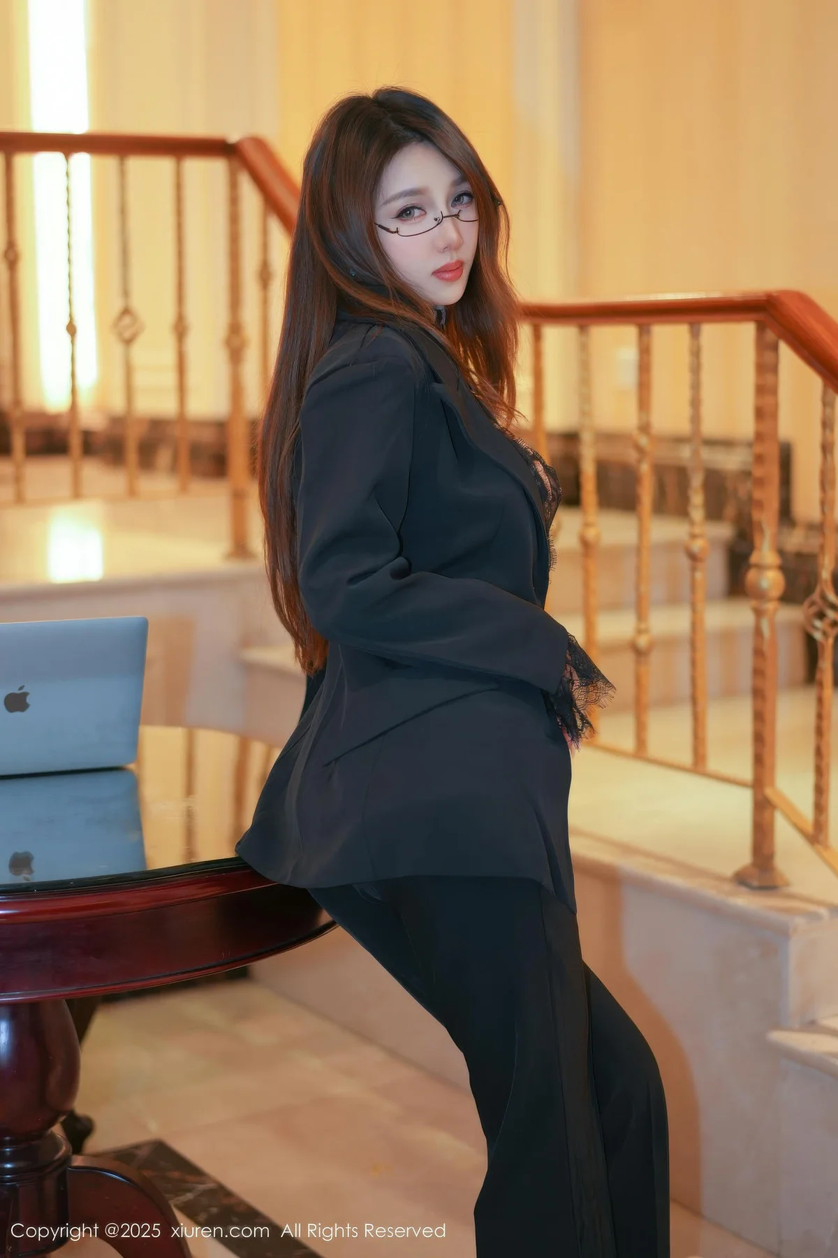 XiuRen 秀人 No.11007 Twins夭夭 豹纹内衣黑色西服 - 17