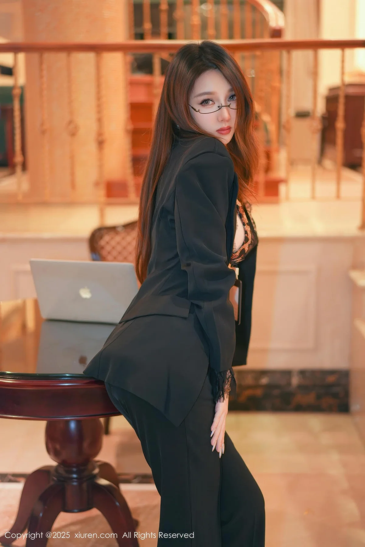 XiuRen 秀人 No.11007 Twins夭夭 豹纹内衣黑色西服 - 18