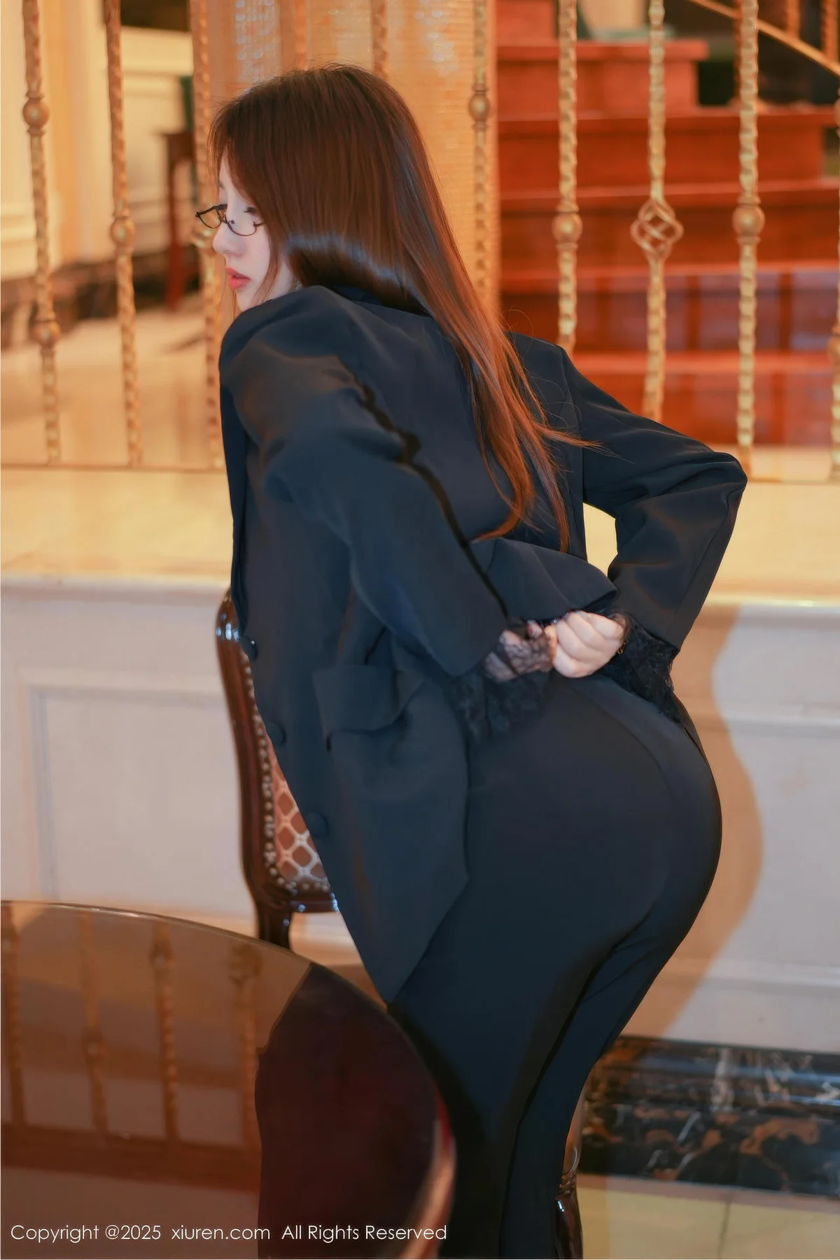 XiuRen 秀人 No.11007 Twins夭夭 豹纹内衣黑色西服 - 24