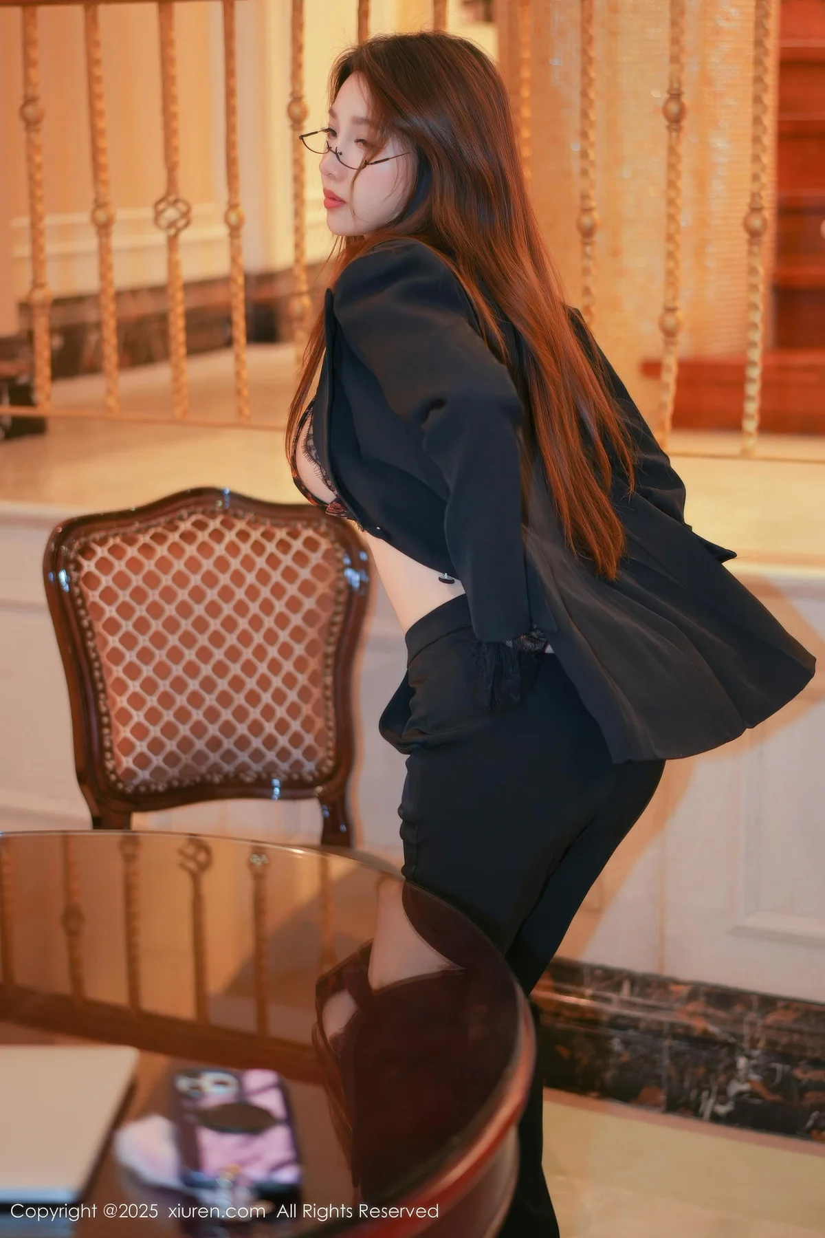 XiuRen 秀人 No.11007 Twins夭夭 豹纹内衣黑色西服 - 25