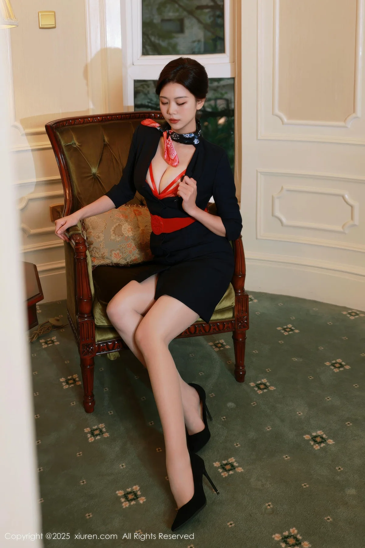 XiuRen 秀人 No.11009 玫瑰我爱你 性感空姐制服诱惑 - 16