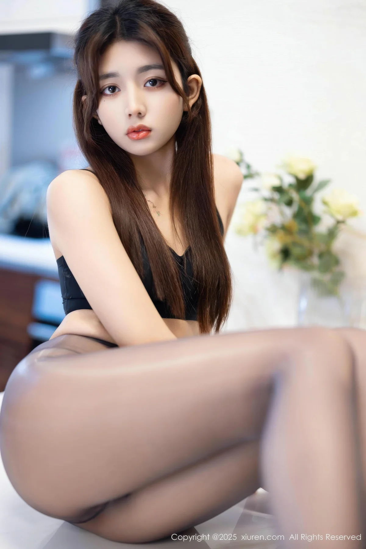 XiuRen 秀人 No.11015 姜冉冉Renee 黑色内衣魅惑黑丝 - 78