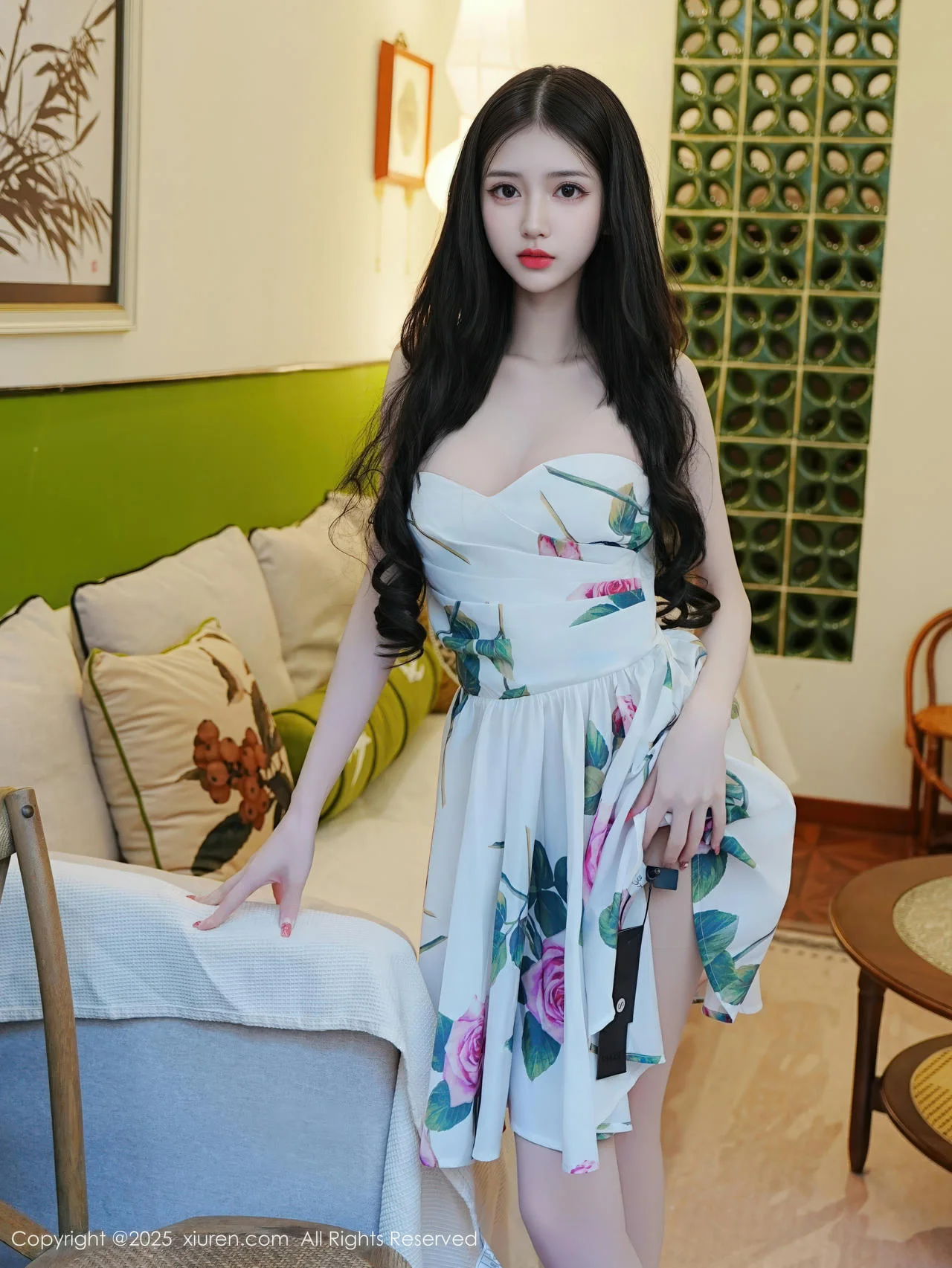XiuRen 秀人 No.11051 白小蝶 浅色连衣短裙肉丝美女 - 7