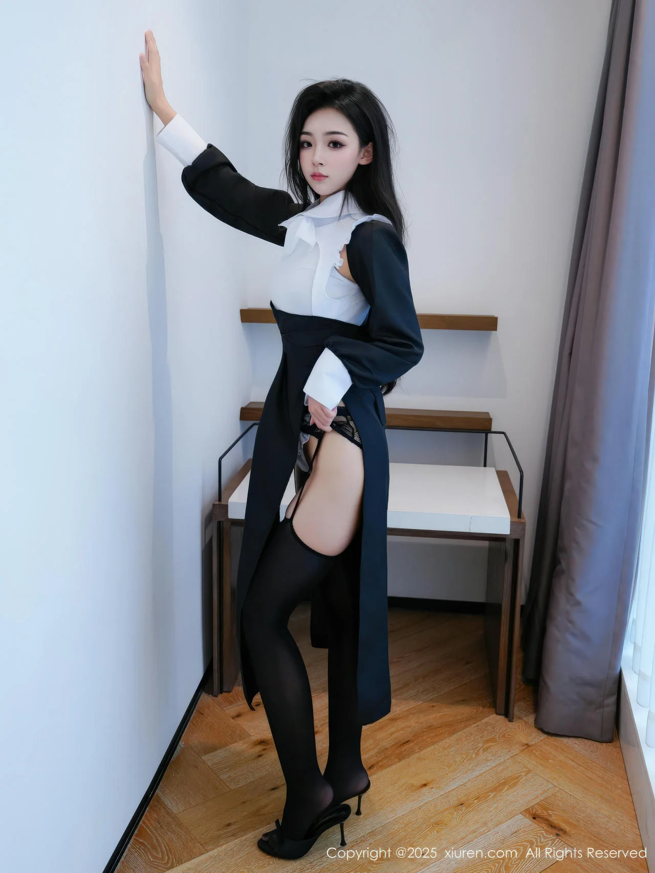 XiuRen 秀人 No.11059 白琮瑗 黑白修女服饰魅惑黑丝 - 4