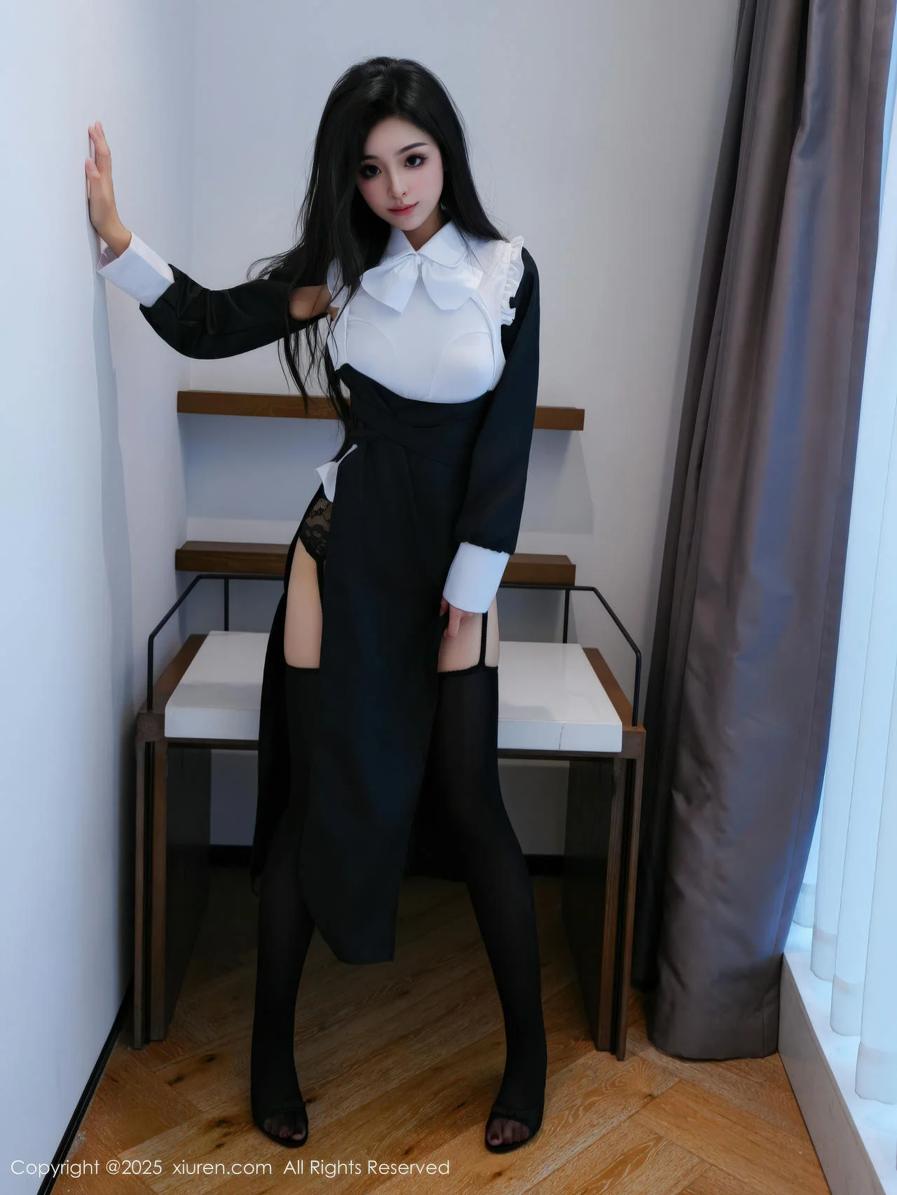 XiuRen 秀人 No.11059 白琮瑗 黑白修女服饰魅惑黑丝 - 31