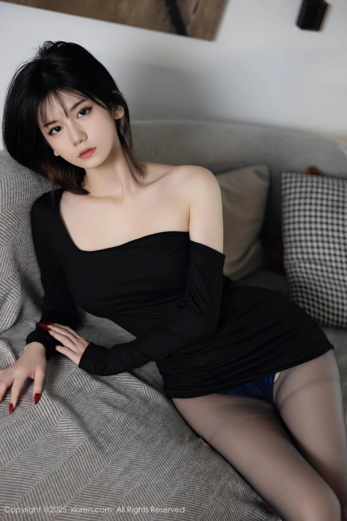 XiuRen 秀人 No.11105 凌七七 气质美女黑色连衣短裙 - 11