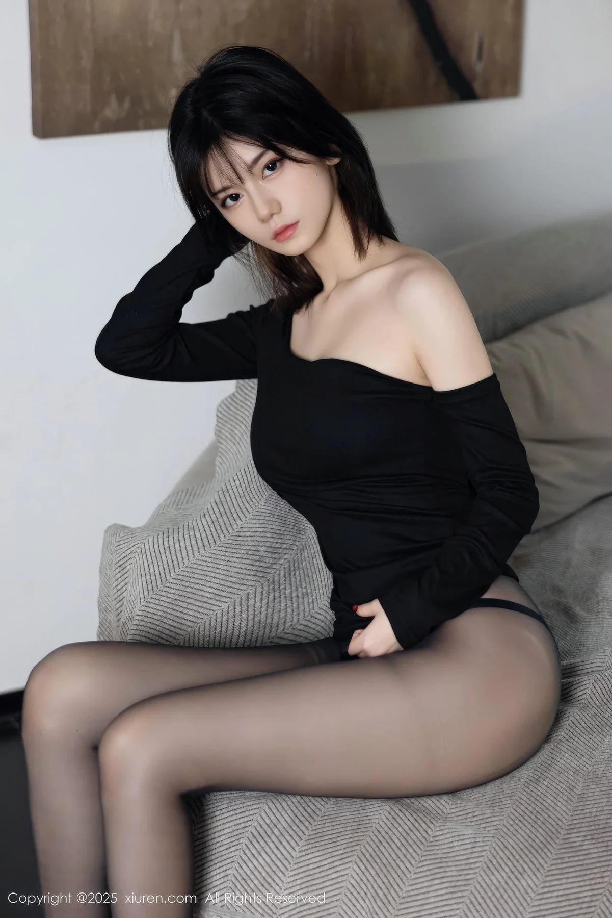 XiuRen 秀人 No.11105 凌七七 气质美女黑色连衣短裙 - 12