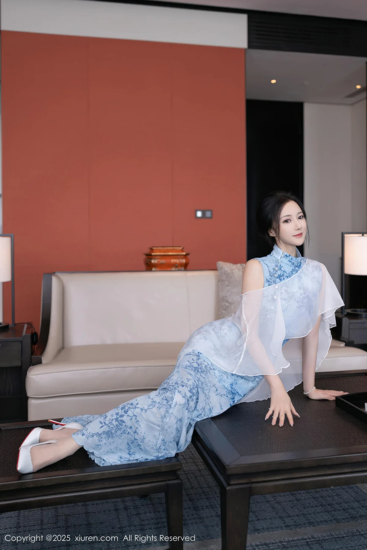 XiuRen 秀人 No.11133 鱼子酱Fish 青瓷连衣裙肉丝 - 5