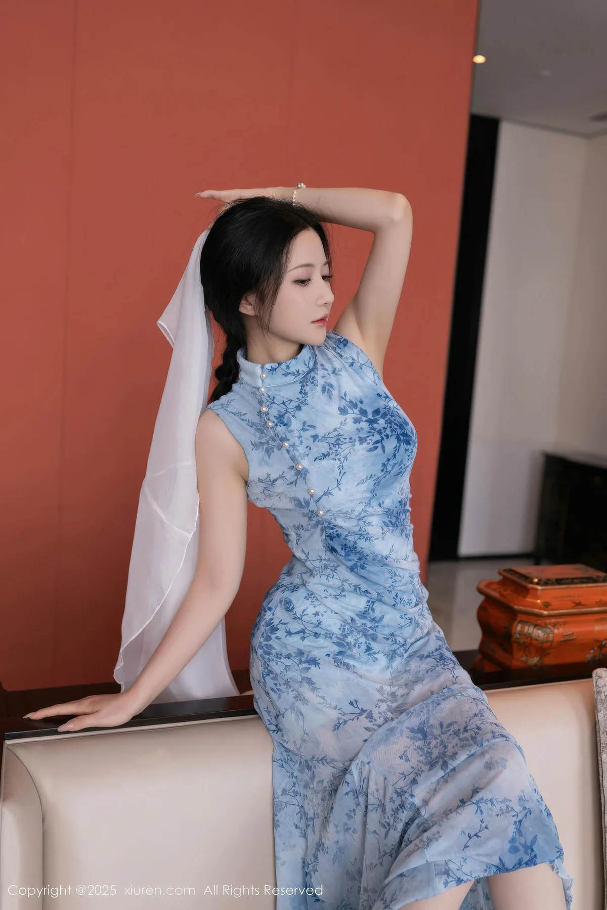XiuRen 秀人 No.11133 鱼子酱Fish 青瓷连衣裙肉丝 - 16