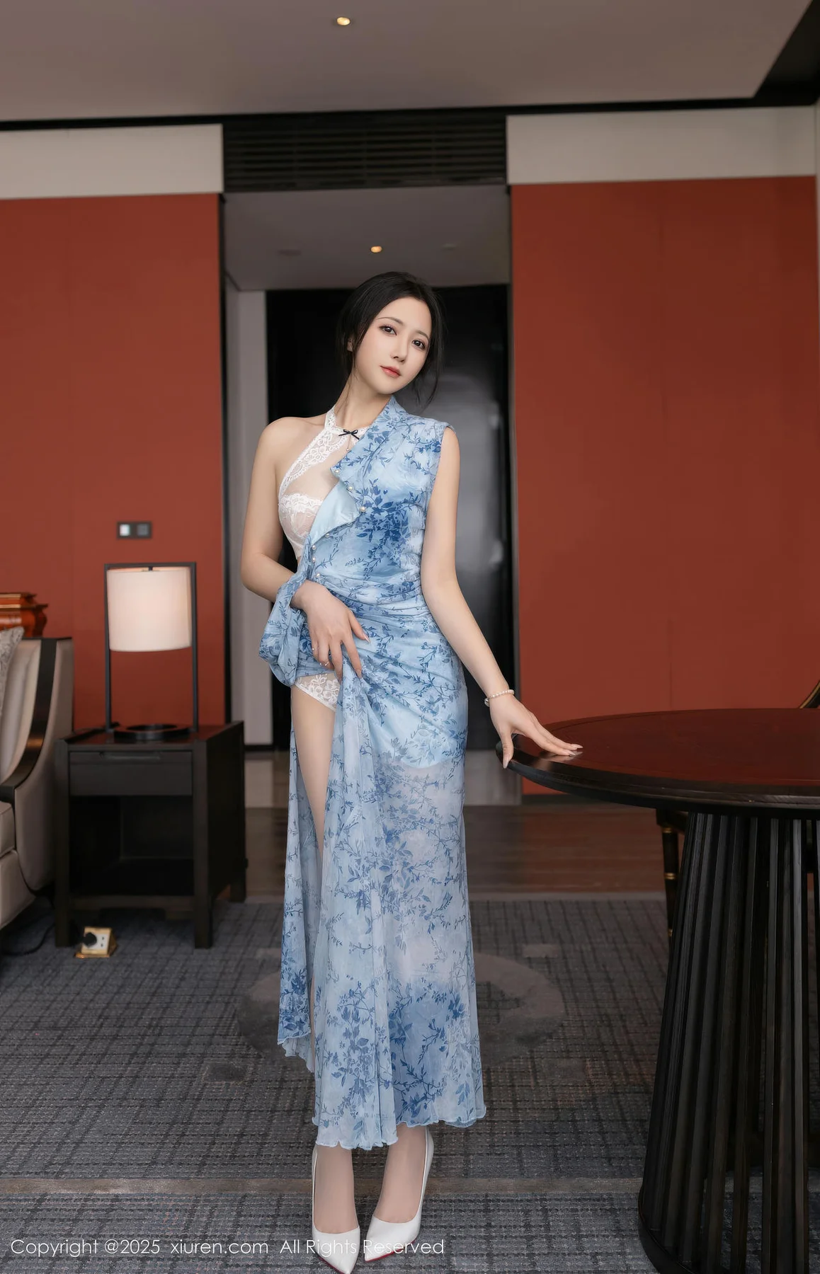 XiuRen 秀人 No.11133 鱼子酱Fish 青瓷连衣裙肉丝 - 41