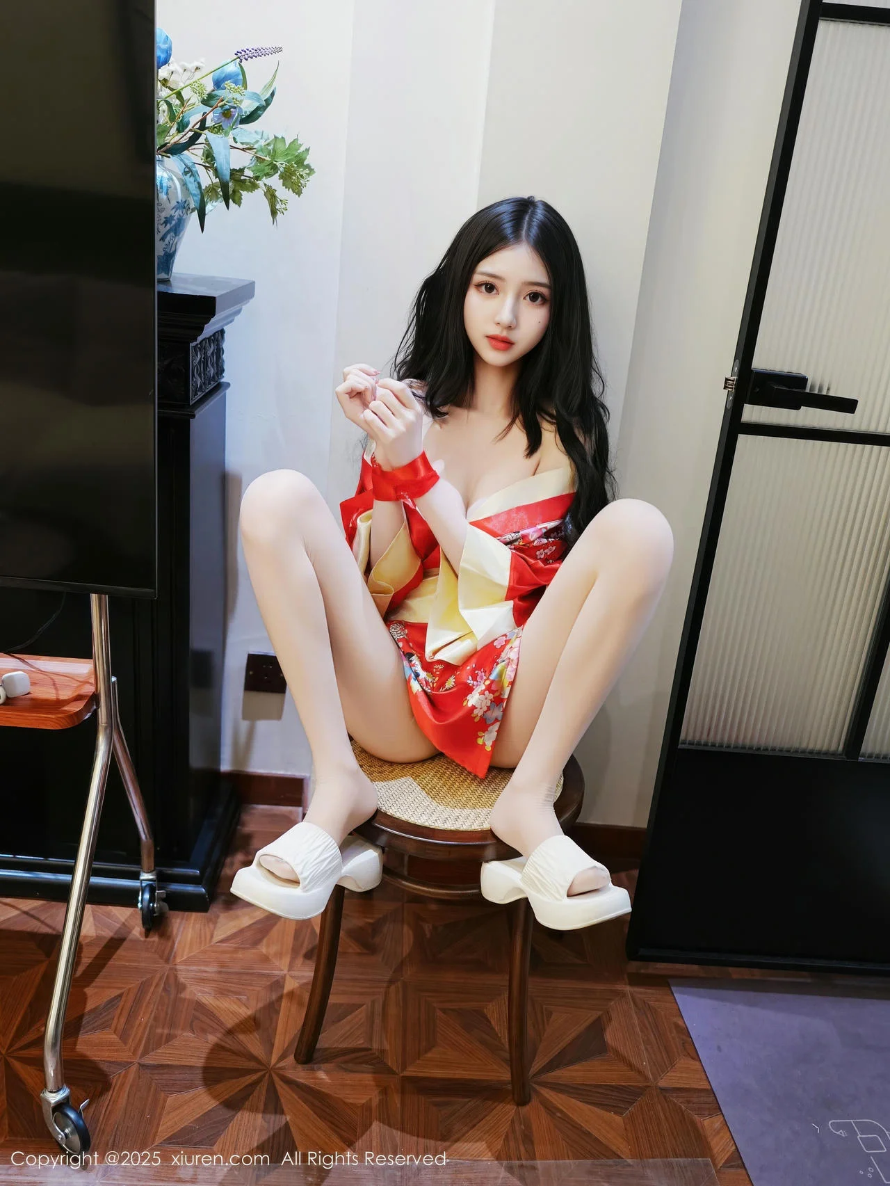 XiuRen 秀人 No.11155 白小蝶 红色连衣短裙 - 17