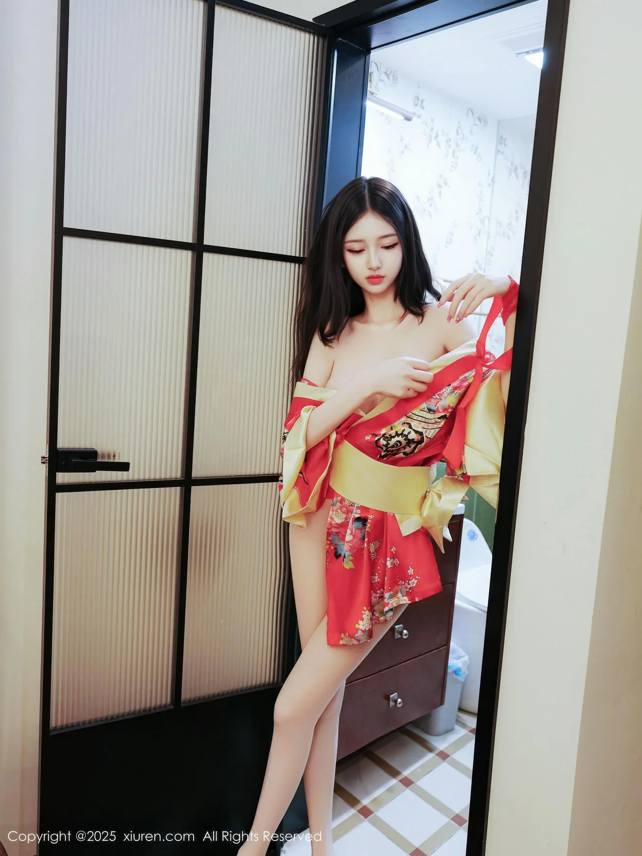 XiuRen 秀人 No.11155 白小蝶 红色连衣短裙 - 31