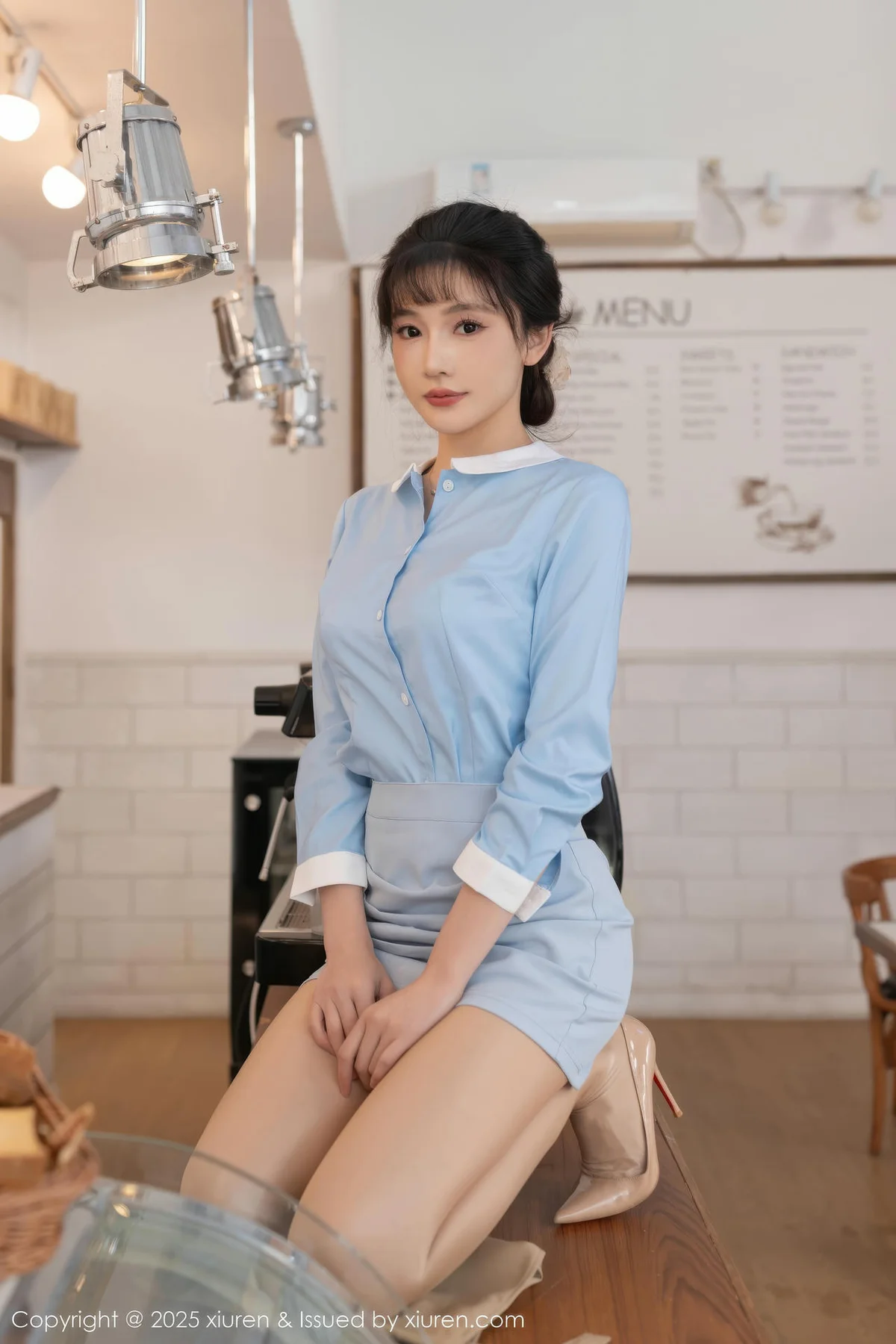 XiuRen 秀人 No.11159 陆萱萱 杏色短裙白色蕾丝 - 12
