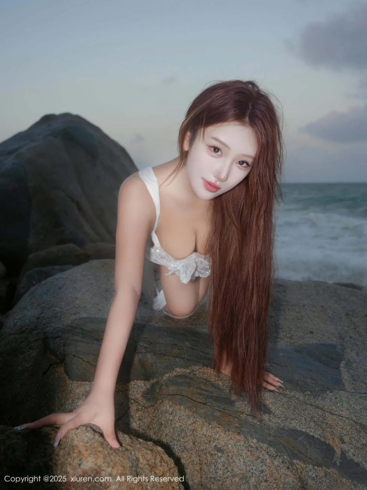 XiuRen 秀人 No.11164 金允希Yuki 白色泳衣沙滩美女 - 27