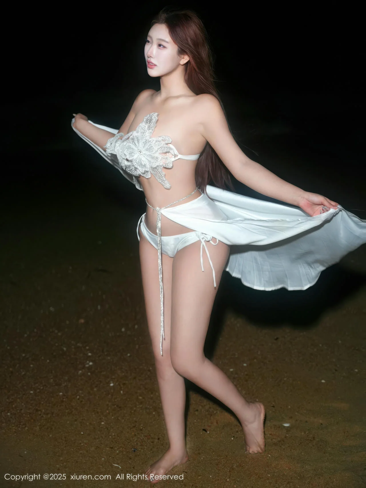 XiuRen 秀人 No.11164 金允希Yuki 白色泳衣沙滩美女 - 54