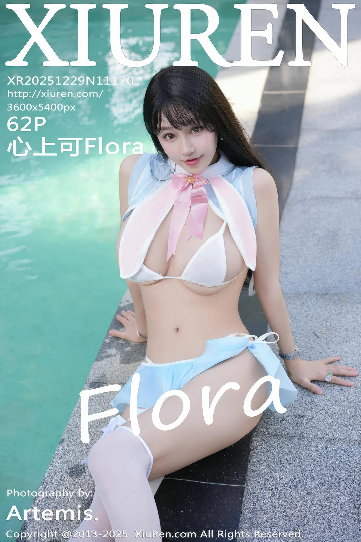 XiuRen 秀人 No.11170 心上可Flora 蓝色泳衣白色丝袜 - 63