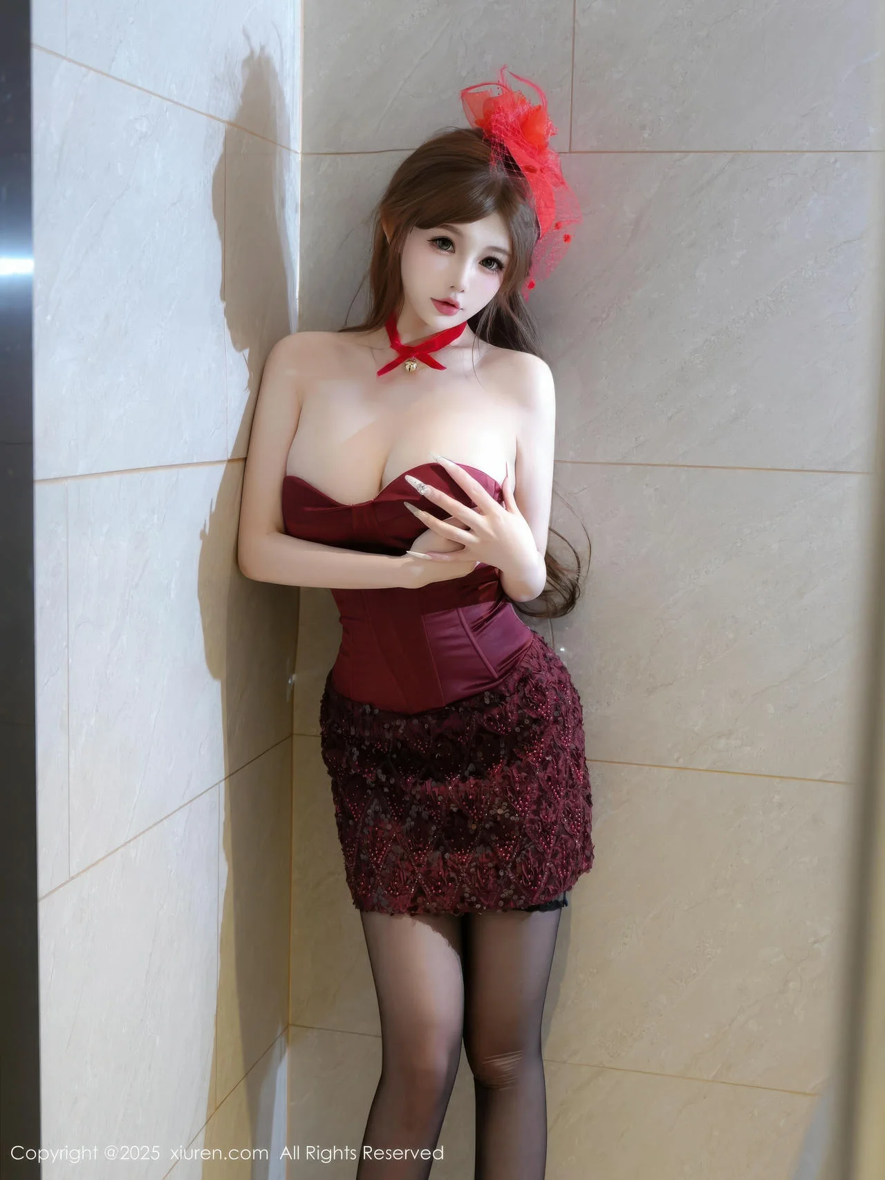 XiuRen 秀人 No.11181 甜妮 深色连衣短裙 - 49