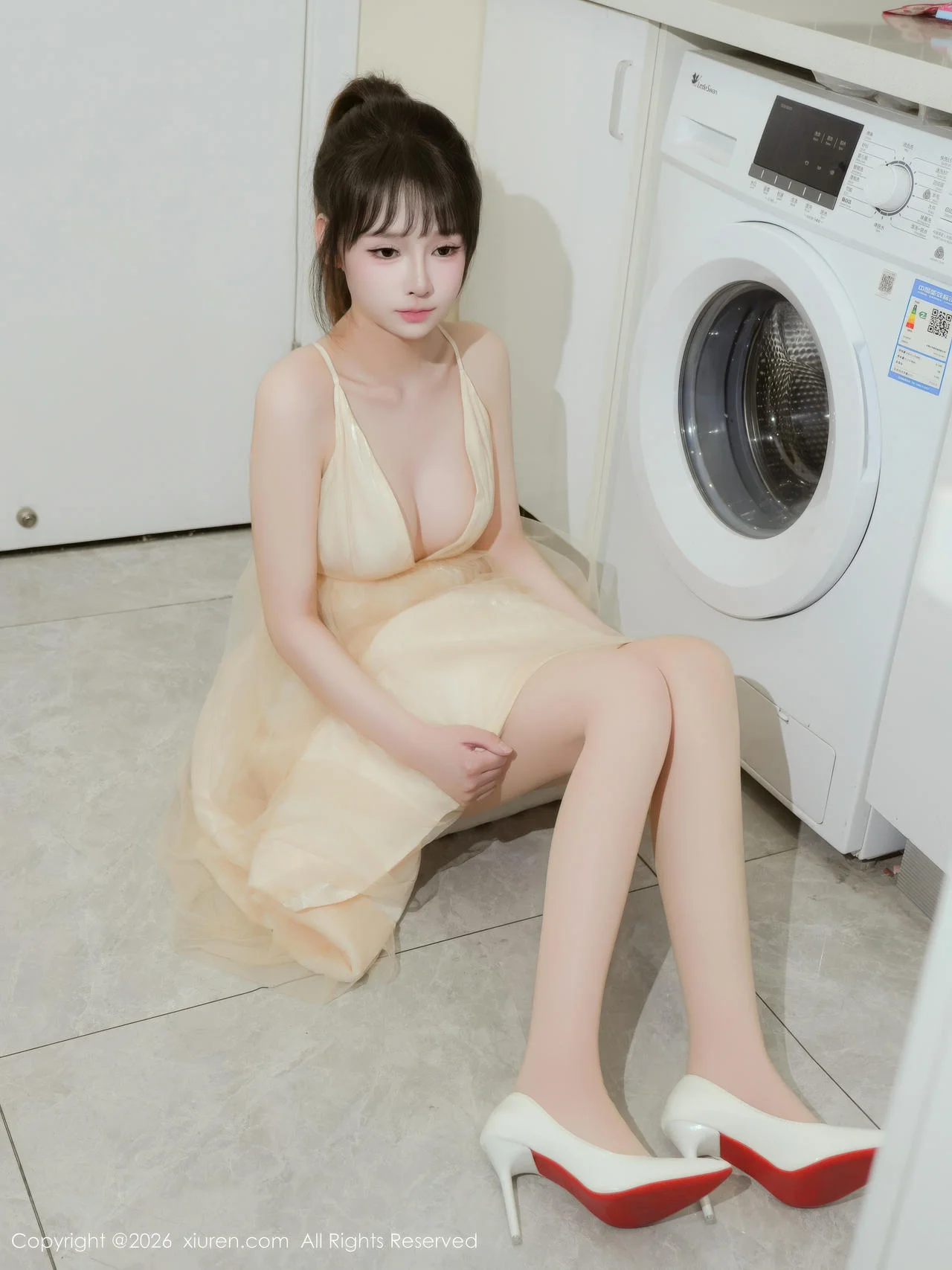 XiuRen 秀人 No.11196 沈蜜儿 少女黄色连衣裙白丝 - 48