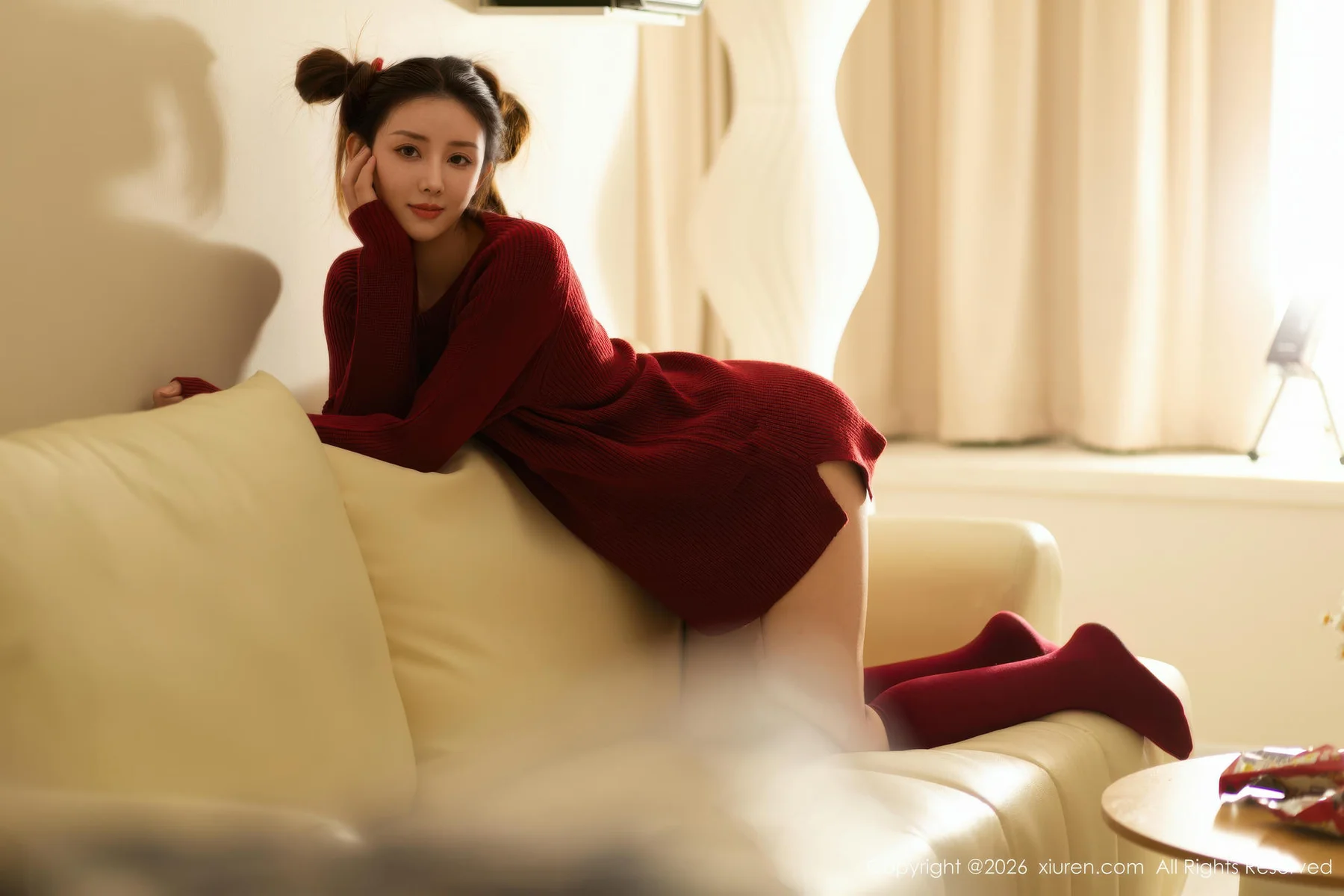 XiuRen 秀人 No.11198 悦兮 深色毛衣美腿丝袜 - 53