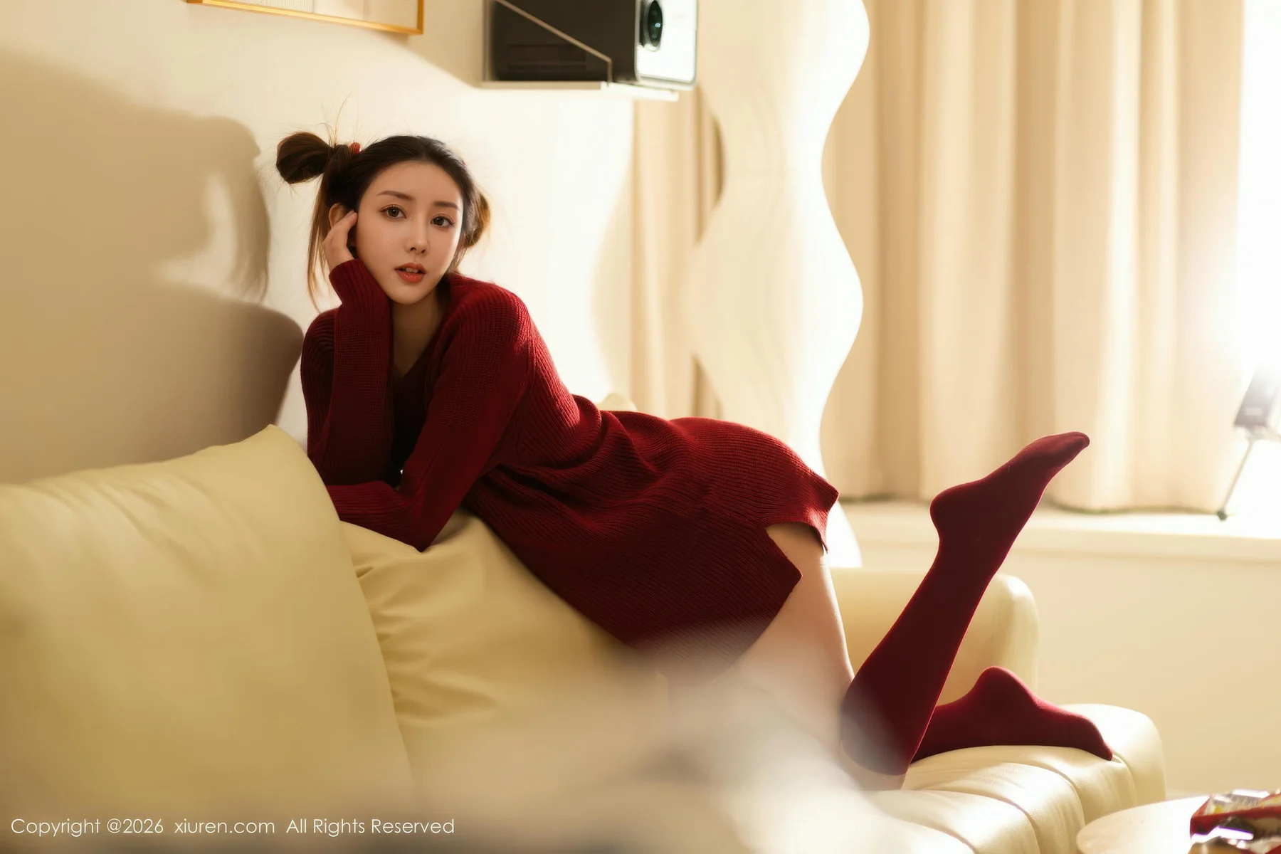 XiuRen 秀人 No.11198 悦兮 深色毛衣美腿丝袜 - 54
