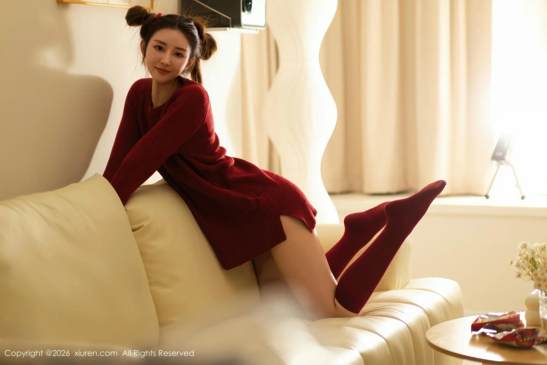 XiuRen 秀人 No.11198 悦兮 深色毛衣美腿丝袜 - 56