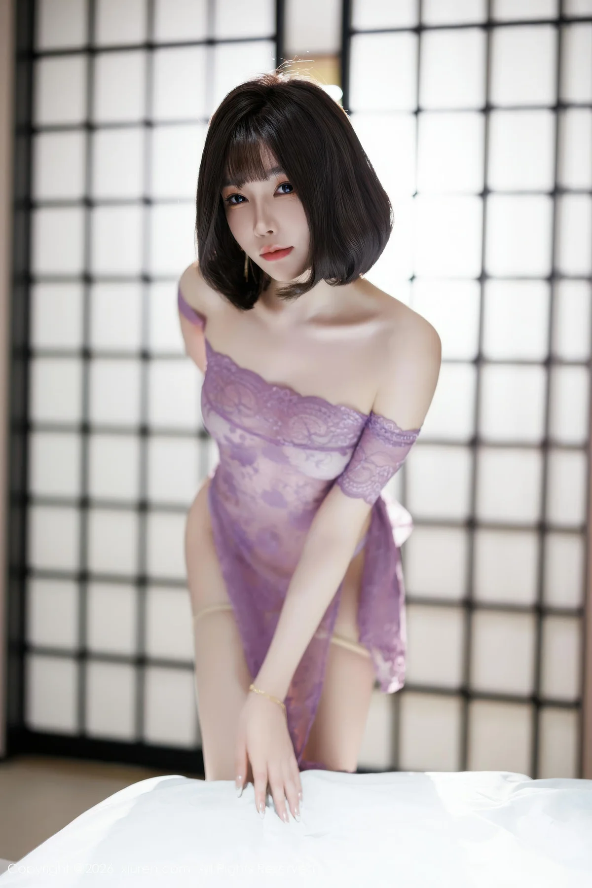 XiuRen 秀人 No.11199 莉芝荔枝 紫色情趣肉色丝袜 - 54