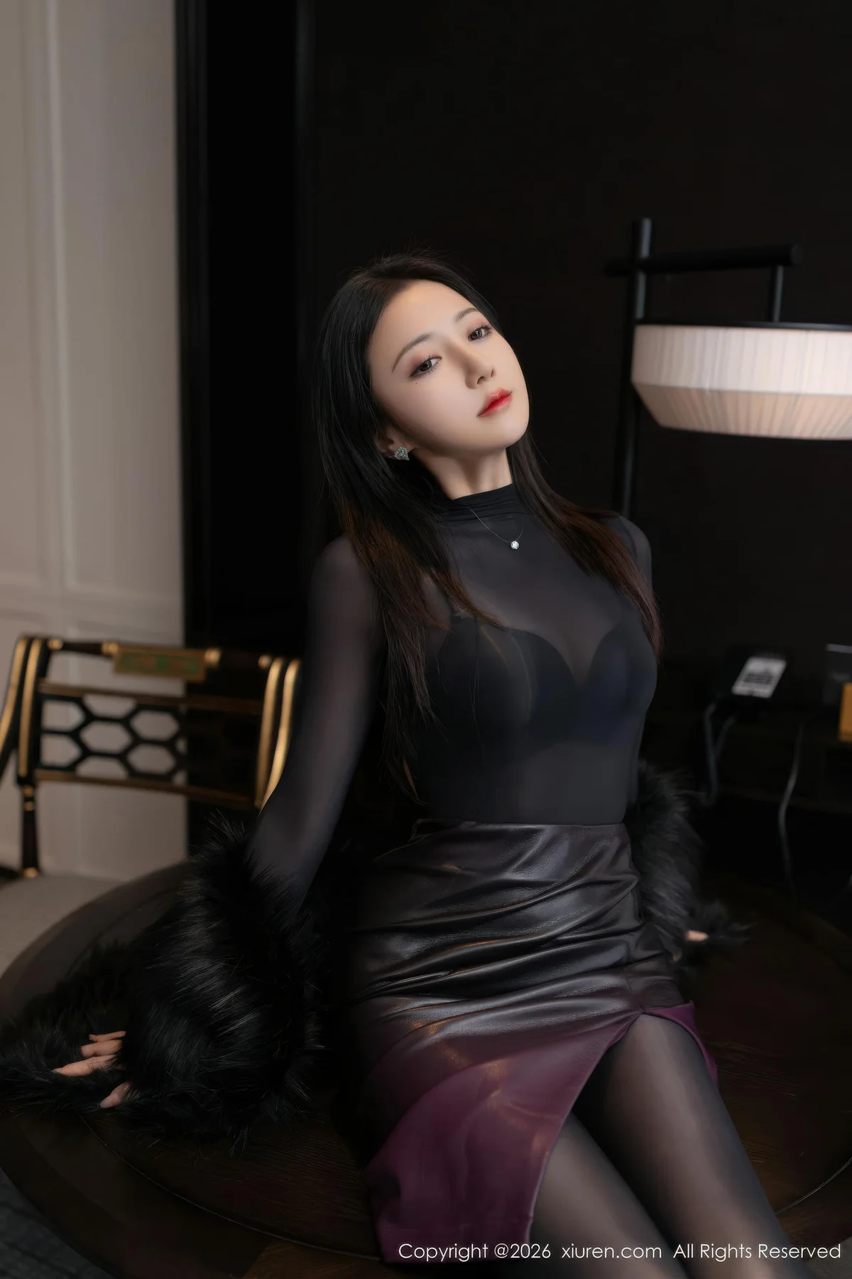 XiuRen 秀人 No.11245 鱼子酱Fish黑色内衣连体丝袜 - 13