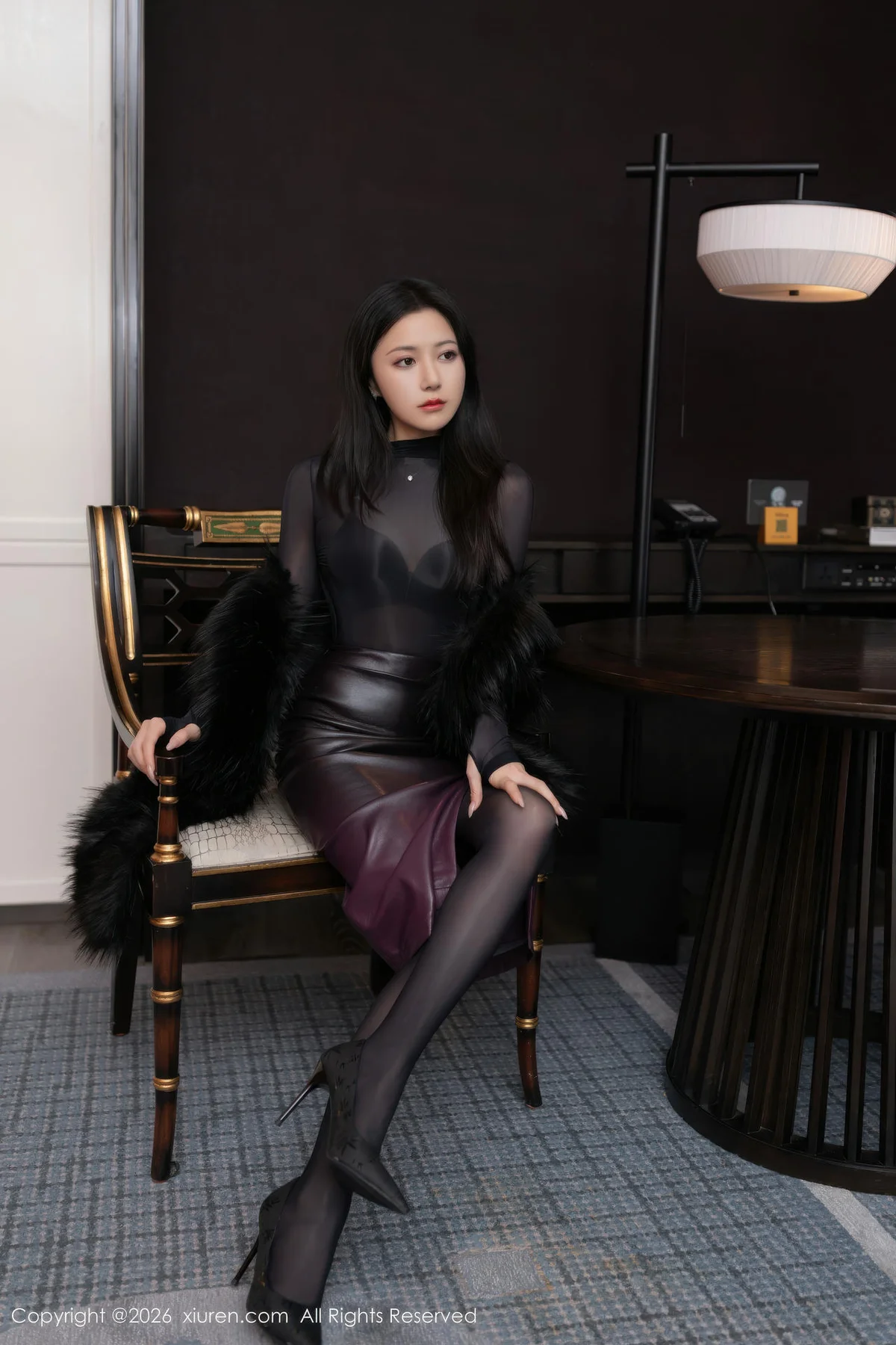 XiuRen 秀人 No.11245 鱼子酱Fish黑色内衣连体丝袜 - 24