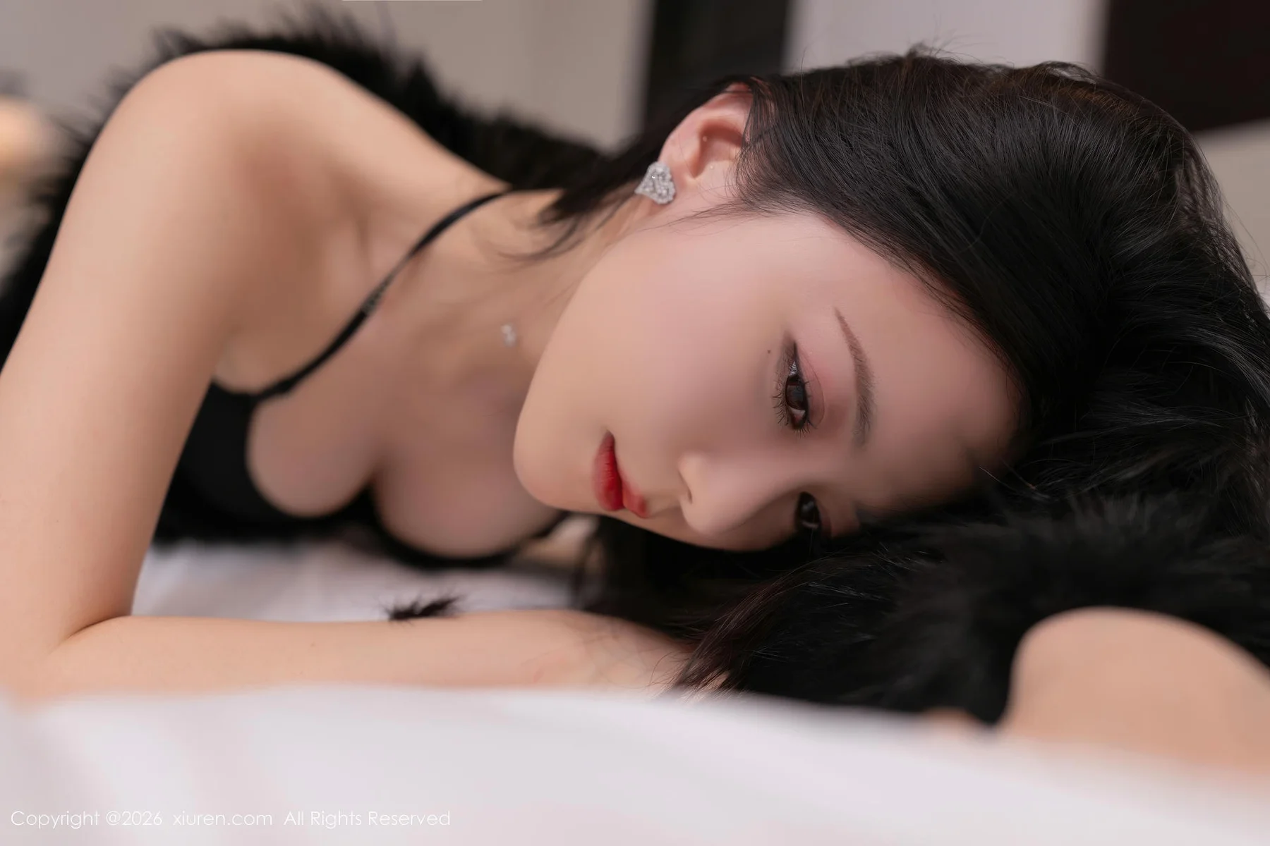 XiuRen 秀人 No.11245 鱼子酱Fish黑色内衣连体丝袜 - 76
