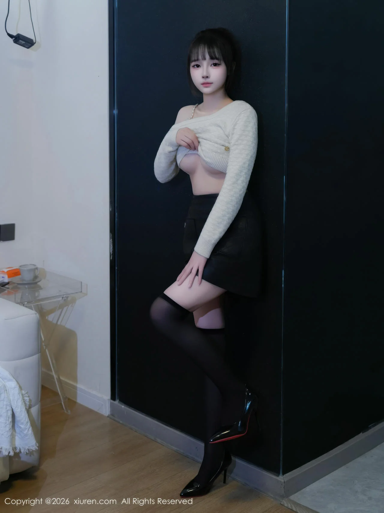 XiuRen 秀人 No.11254 沈蜜儿 白色T恤魅惑黑丝 - 11