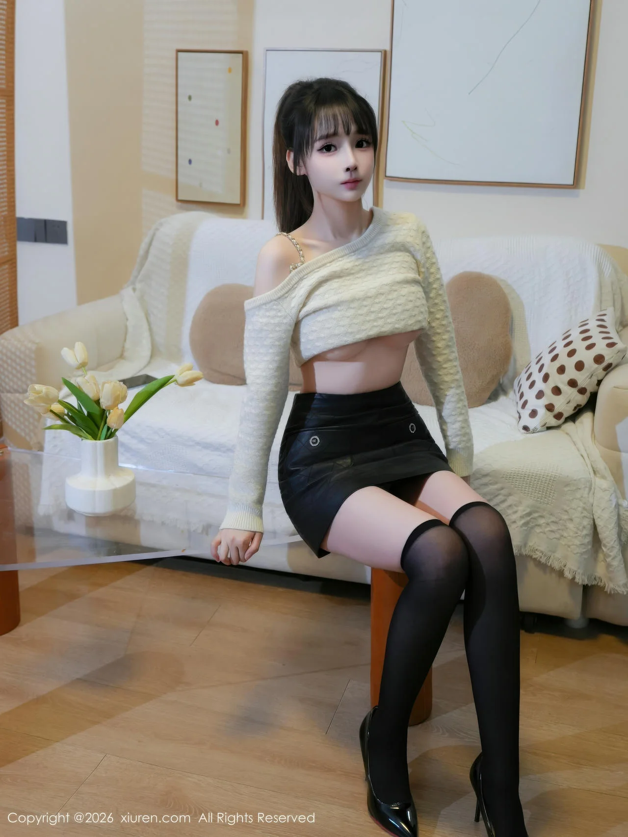 XiuRen 秀人 No.11254 沈蜜儿 白色T恤魅惑黑丝 - 14