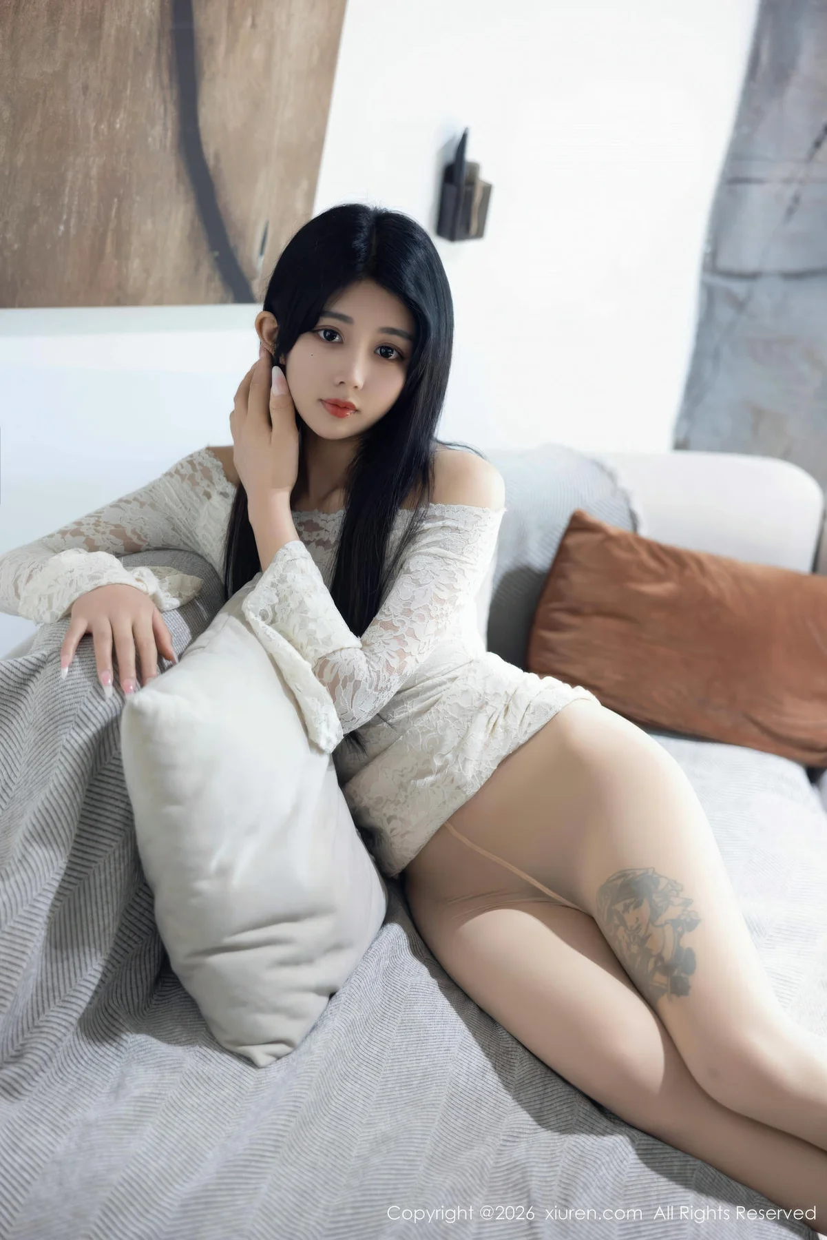XiuRen 秀人 No.11255 姜冉冉Renee 白色连衣短裙 - 12