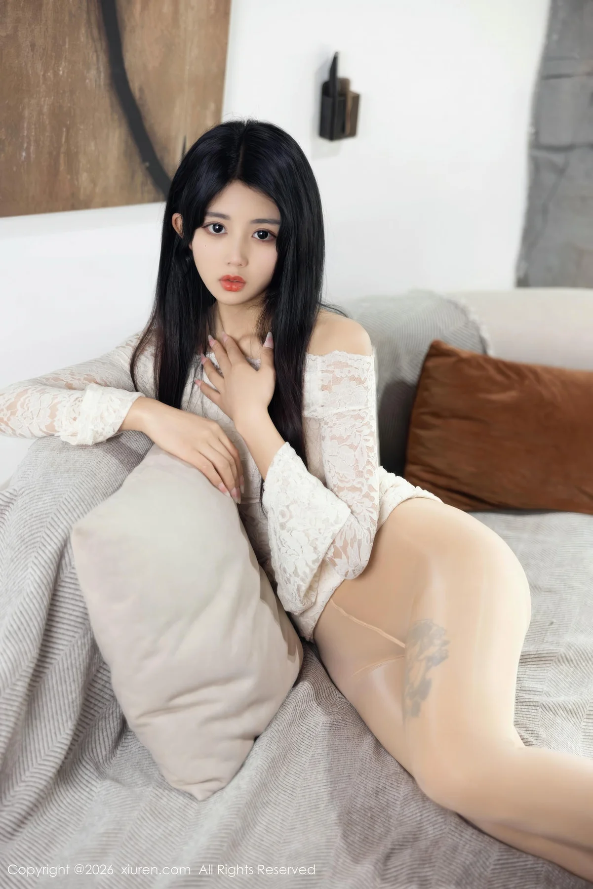 XiuRen 秀人 No.11255 姜冉冉Renee 白色连衣短裙 - 13